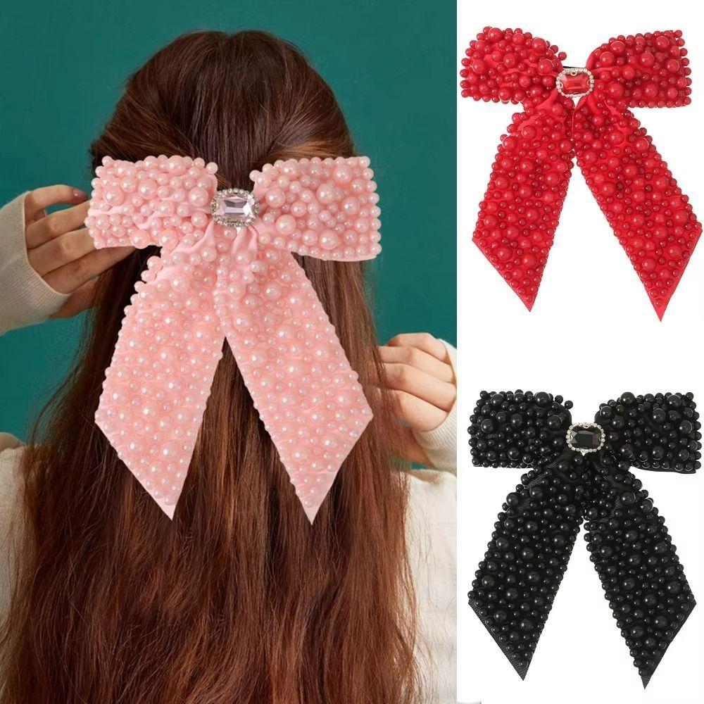 Fashion Ribbon Bow Barrette Hair Jewelry Beads Bowknot Hairpin Elegant Bow Spring Clip Bridal чорний
Fashion Ribbon Bow Barrette Hair Jewelry Beads Bowknot Hairpin Elegant Bow Spring Clip Bridal чорний