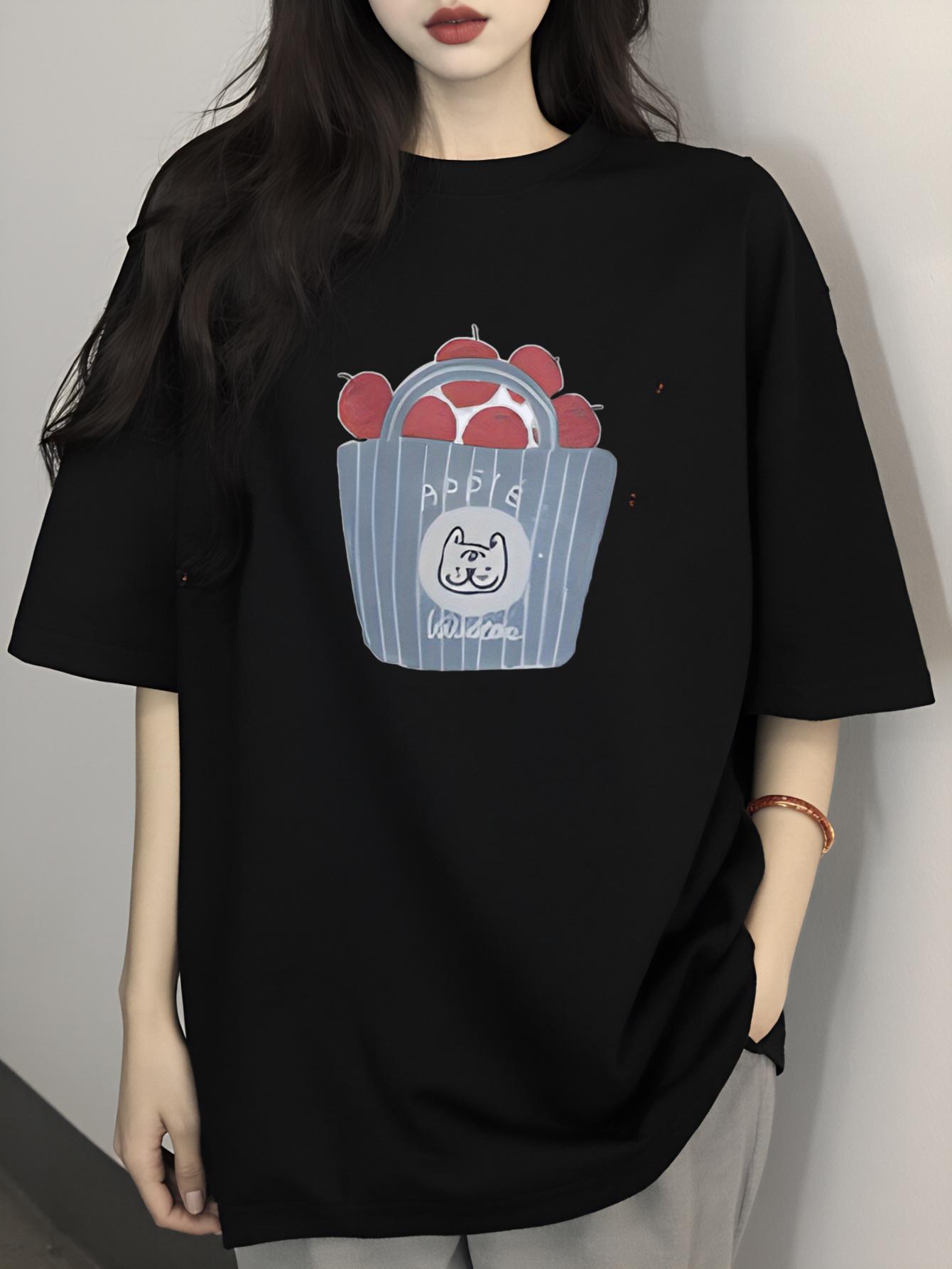 1pc 100% Women S Short Sleeve T-Shirt with Cat And Apple Print, Unisex, Available in Black, White, Red, Light Gray, And Dark Gray, Casual Classic Styl 5XL різнокольоровий
1pc 100% Women S Short Sleeve T-Shirt with Cat And Apple Print, Unisex, Available in Black, White, Red, Light Gray, And Dark Gray, Casual Classic Styl 5XL різнокольоровий