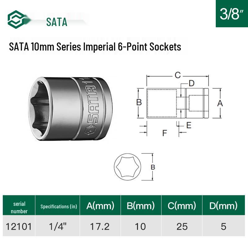 SATA Imperial 10mm Medium Fly 3/8 Torx 6-Point External Hex Socket
SATA Imperial 10mm Medium Fly 3/8 Torx 6-Point External Hex Socket