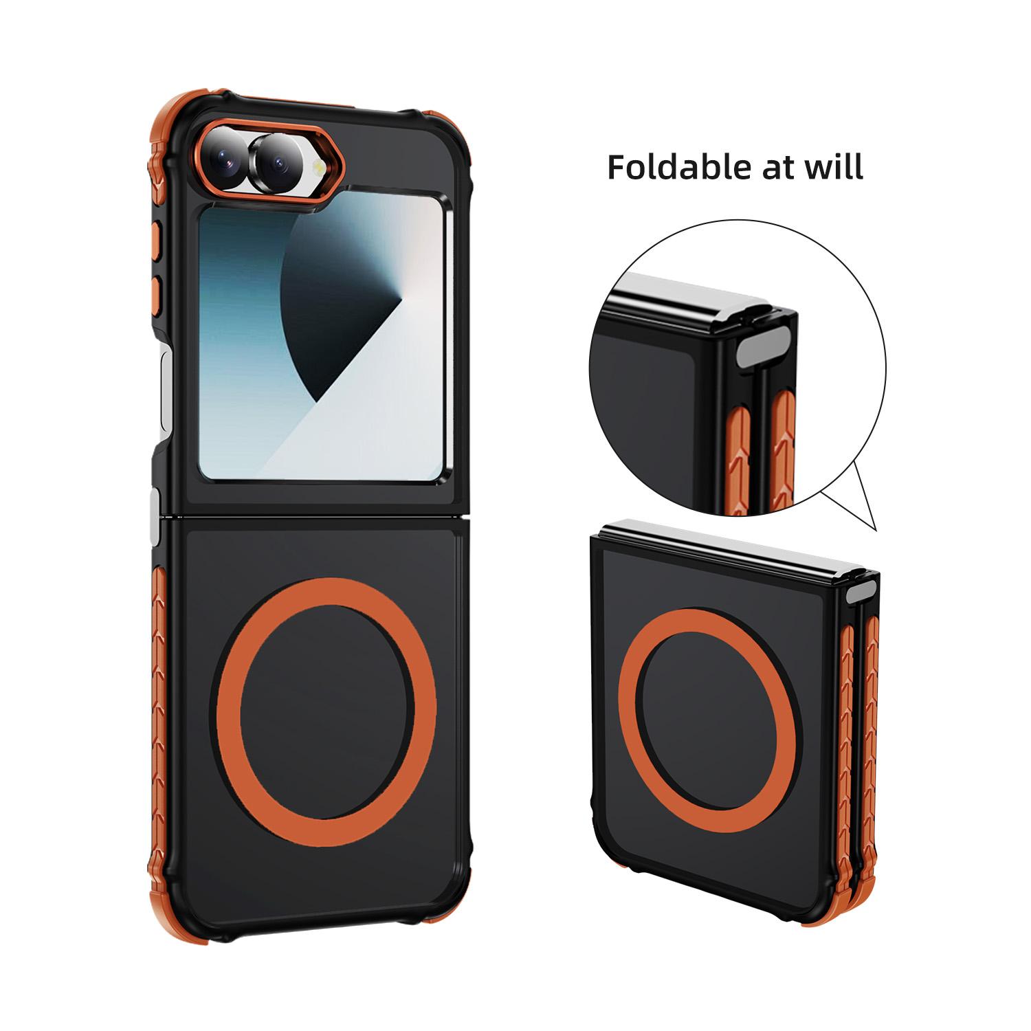 For Samsung Galaxy Z Flip6 5G Case Compatible with MagSafe PC+TPU Skin Feeling Back Cover Orange
For Samsung Galaxy Z Flip6 5G Case Compatible with MagSafe PC+TPU Skin Feeling Back Cover Orange