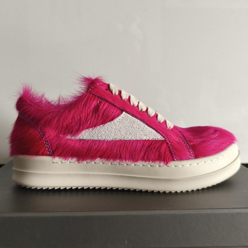 Luxury Rose Pink Horse Hair Casual Shoes Women Low Top Lace Up High Quality Men Sneakers Fashion Design Thick Bottom Flats Shoes 47
Luxury Rose Pink Horse Hair Casual Shoes Women Low Top Lace Up High Quality Men Sneakers Fashion Design Thick Bottom Flats Shoes 47
