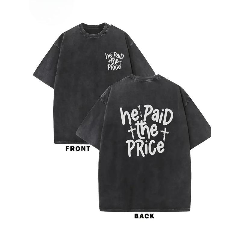 European sizes Men s Vintage Washed Cotton T-Shirt - Distressed He Paid a Price Pattern Print, Suitable for Daily Wear, Comfortable Fit S чёрный
European sizes Men s Vintage Washed Cotton T-Shirt - Distressed He Paid a Price Pattern Print, Suitable for Daily Wear, Comfortable Fit S чёрный