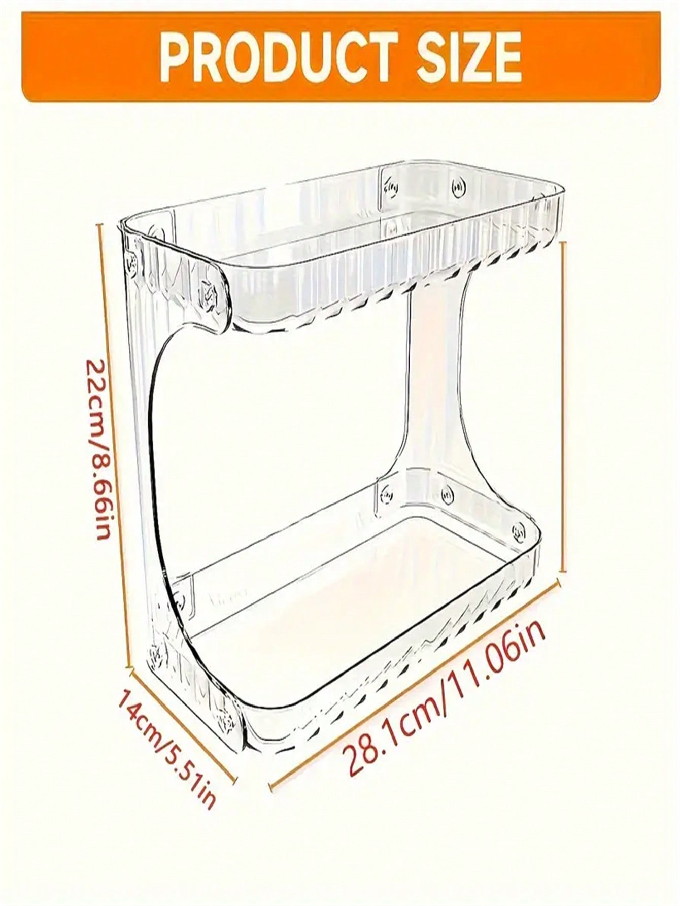 2-Tier Transparent Plastic Desktop Cosmetic Storage Box with 2-Tier Shelves & 4-Wheel Base - Space-Saving Organizer Tray, Freest чистий
2-Tier Transparent Plastic Desktop Cosmetic Storage Box with 2-Tier Shelves & 4-Wheel Base - Space-Saving Organizer Tray, Freest чистий