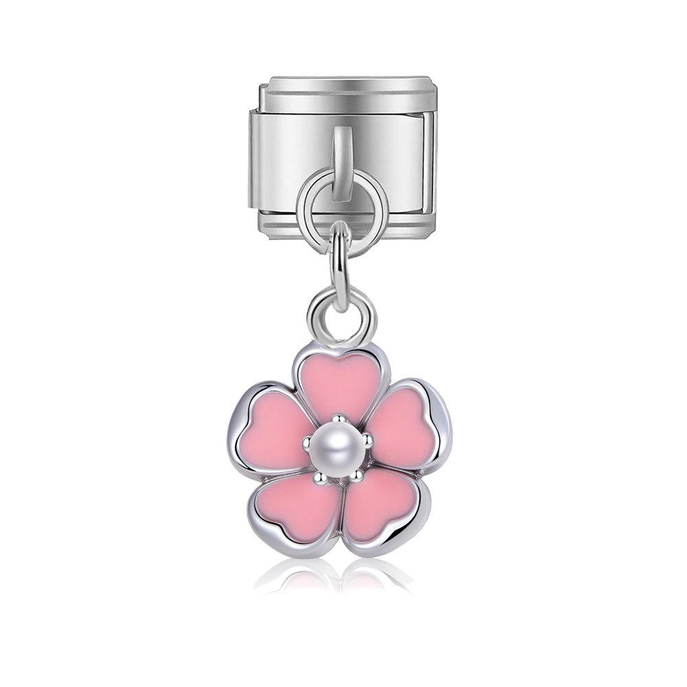 Cherry Blossom Charm Jewelry Set - Italian Handmade Modules: Necklace, Bracelet, Ring with Patchwork Flowers & Pendants.
Cherry Blossom Charm Jewelry Set - Italian Handmade Modules: Necklace, Bracelet, Ring with Patchwork Flowers & Pendants.