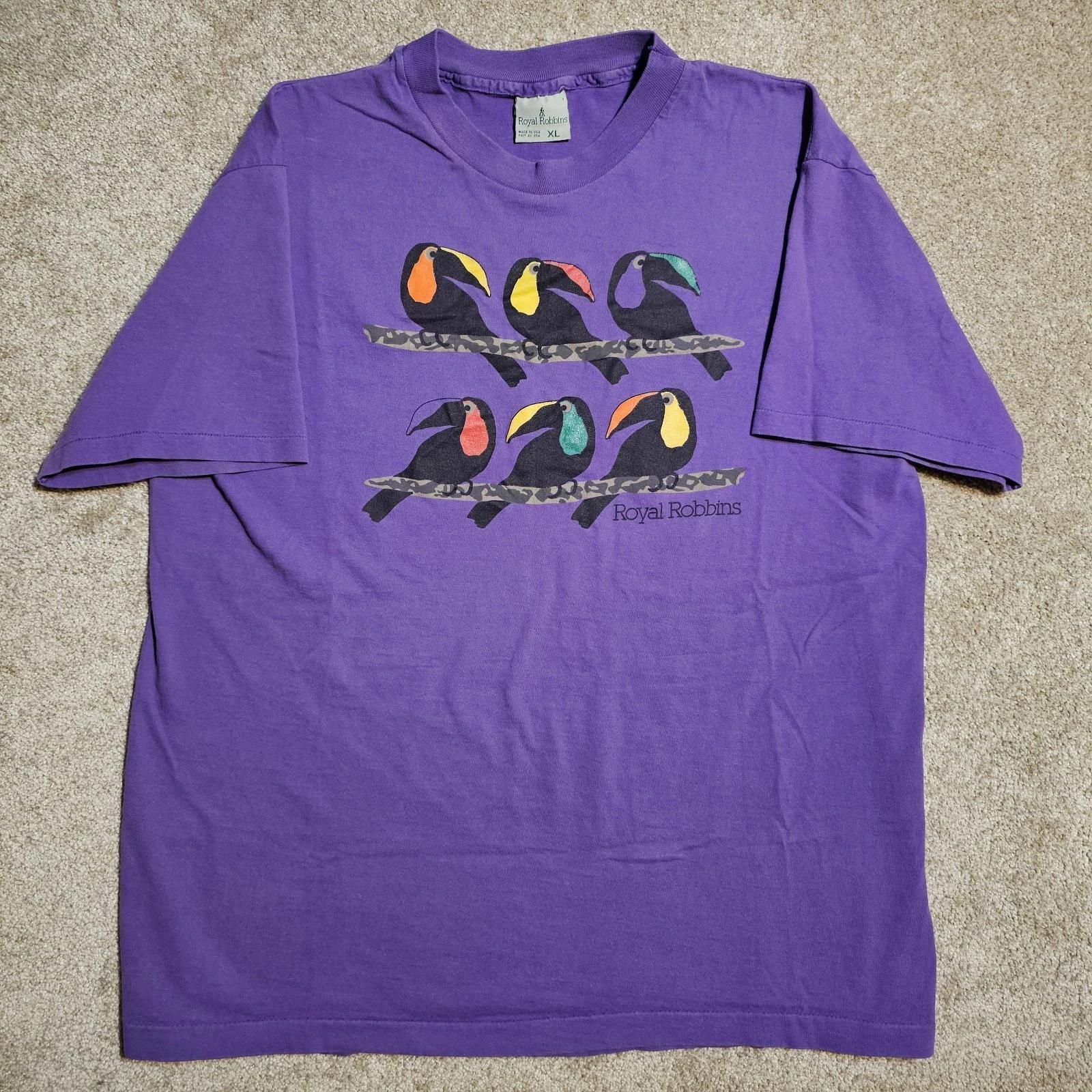 Vtg 90s Royal Robins Toucan Purple Mens XL Single Stitch T-shirt Nature Souvenir L
Vtg 90s Royal Robins Toucan Purple Mens XL Single Stitch T-shirt Nature Souvenir L