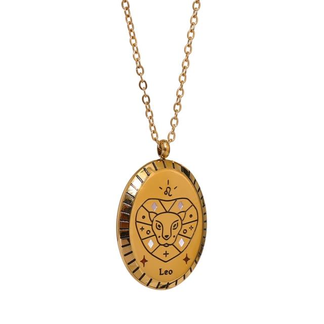 Yhpup New Arrival 316 Stainless Steel 12 Constellation Drop Pendant Necklaces Waterproof Golden Jewelry 18 K Metalized Collar Necklaces Souvenir
Yhpup New Arrival 316 Stainless Steel 12 Constellation Drop Pendant Necklaces Waterproof Golden Jewelry 18 K Metalized Collar Necklaces Souvenir
