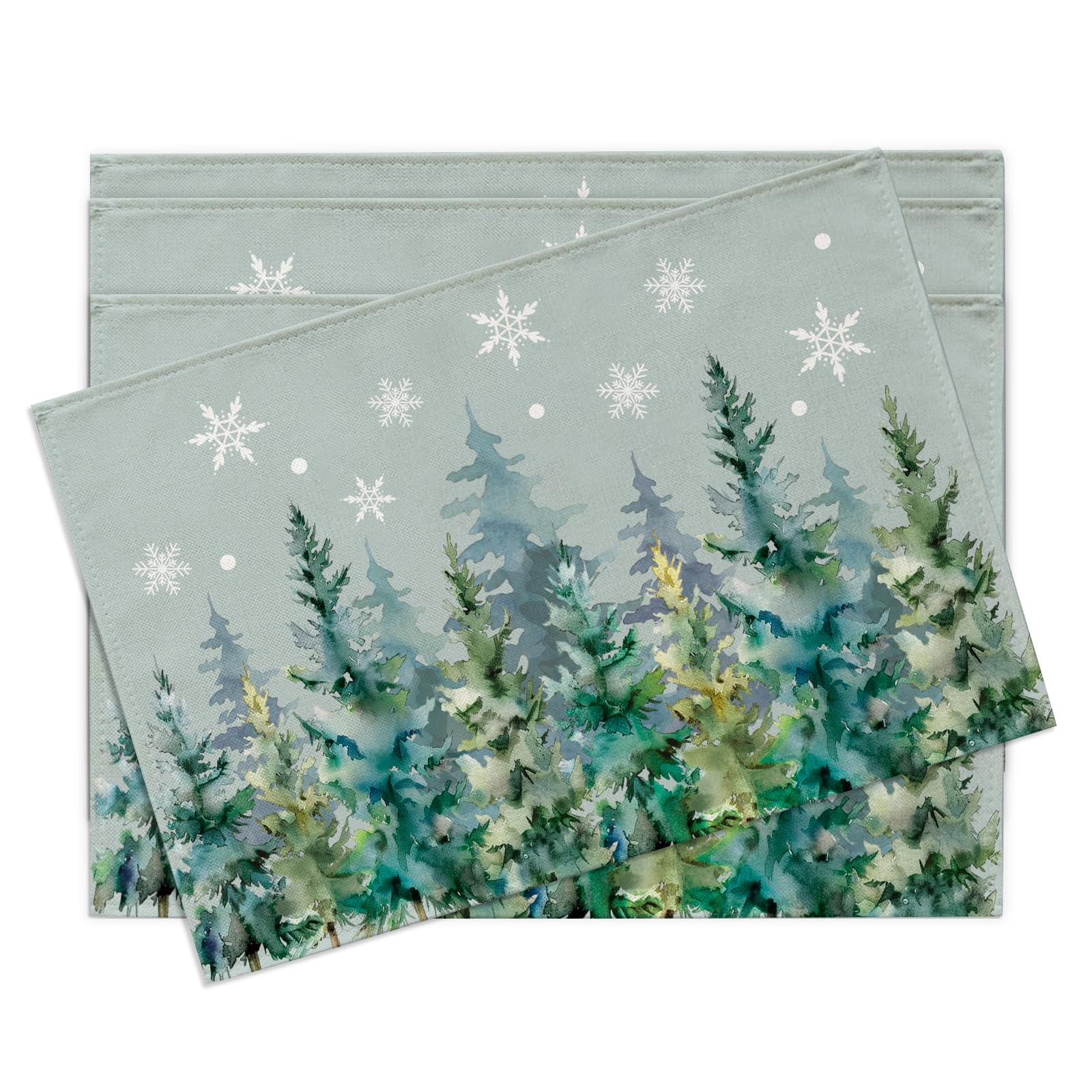Winter Pine Tree Placemats Set of 4, Watercolor Forest Snowflake Dining Place Mats Table Decor 4Pcs-12 X18
Winter Pine Tree Placemats Set of 4, Watercolor Forest Snowflake Dining Place Mats Table Decor 4Pcs-12 X18
