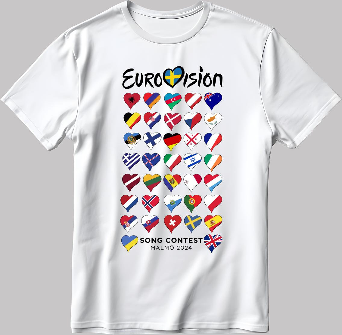 All Flag Eurovision Song Contest MALMÖ 2024 White-Black Men / Women T Shirt TB High Quality O-Neck Short Sleeves 50915 S
All Flag Eurovision Song Contest MALMÖ 2024 White-Black Men / Women T Shirt TB High Quality O-Neck Short Sleeves 50915 S