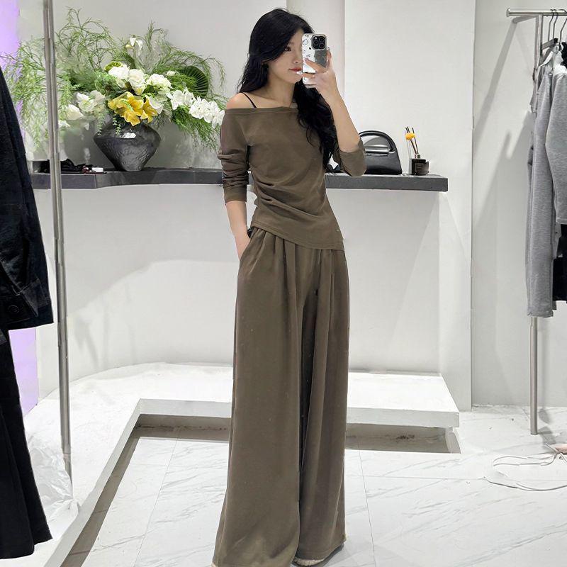 2026 Autumn High Cotton Fashion: Off-Shoulder Top & Loose Wide-Leg Pants Women s Two-Piece Set L (100-115 lbs)
2026 Autumn High Cotton Fashion: Off-Shoulder Top & Loose Wide-Leg Pants Women s Two-Piece Set L (100-115 lbs)