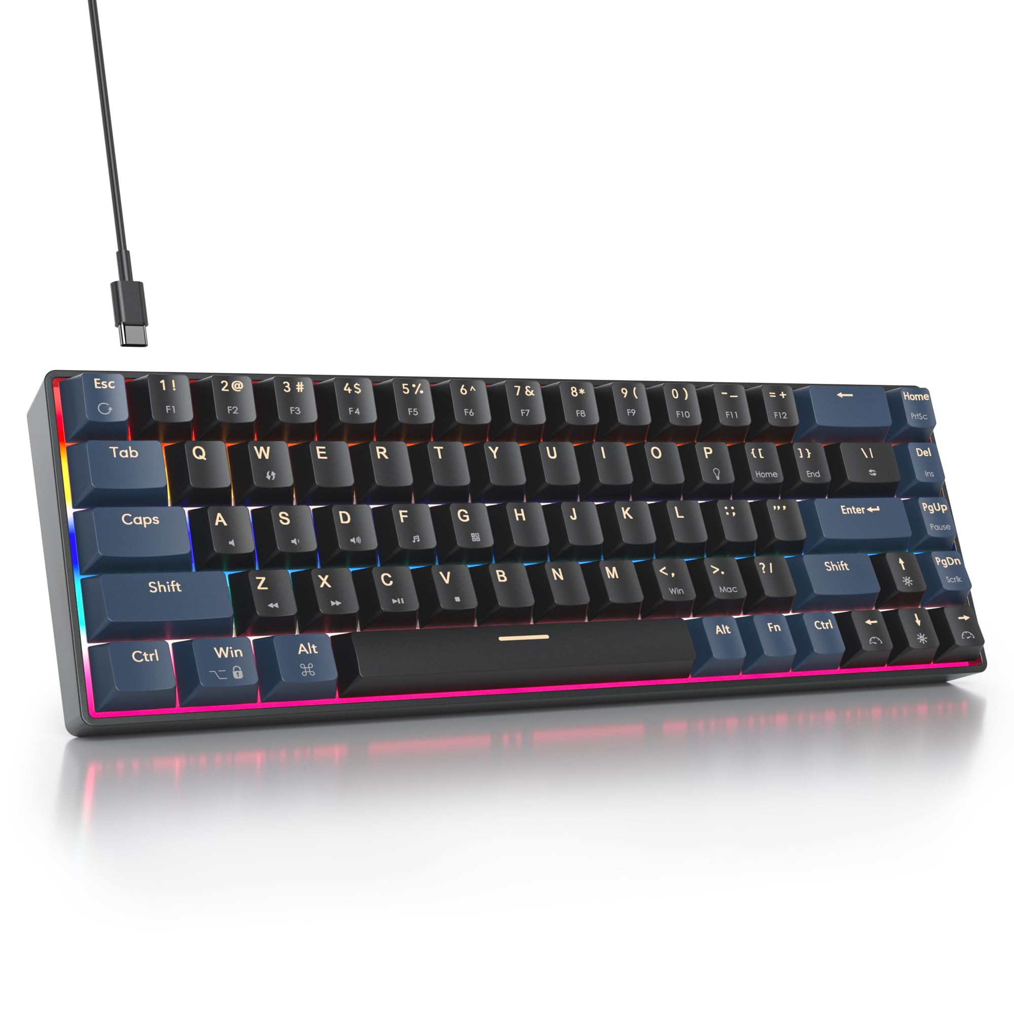 Gaming Beautiful Mini 68 Rainbow Red Compatible Dark 60% Keyboard, Mechanical, Compact, Keys, Wired, Backlight, Switch, Mac/Windows (68 knight/red
Gaming Beautiful Mini 68 Rainbow Red Compatible Dark 60% Keyboard, Mechanical, Compact, Keys, Wired, Backlight, Switch, Mac/Windows (68 knight/red