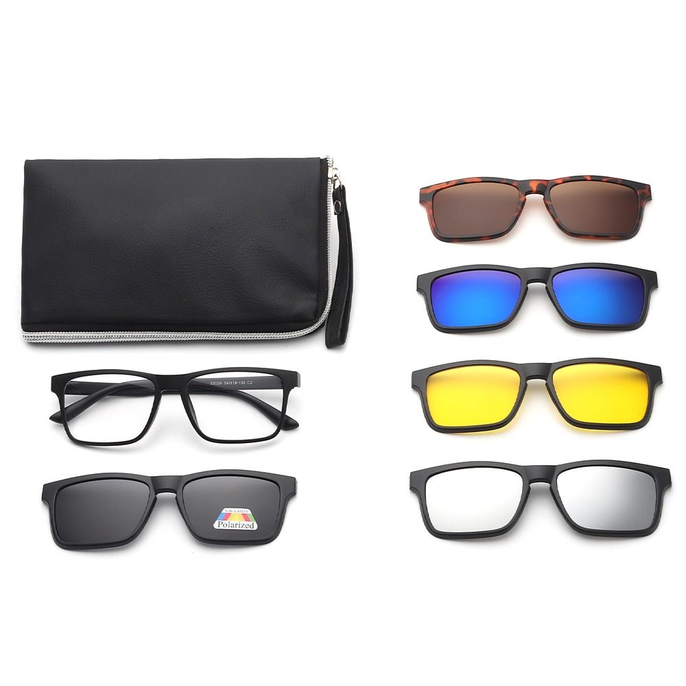UV400 Protection Magnetic Clip On Sunglasses Cycling/Driving Black Glasses Frame with Sunglasses Clip Sunglasses Set with Pouch
UV400 Protection Magnetic Clip On Sunglasses Cycling/Driving Black Glasses Frame with Sunglasses Clip Sunglasses Set with Pouch
