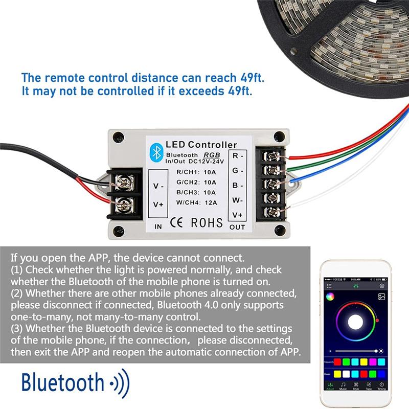 SHGO-RGB/RGBW LED Bluetooth Controller RGB LED Strip Light Controller Phone APP Control For 5050 3528 RGB LED Striplights білий
SHGO-RGB/RGBW LED Bluetooth Controller RGB LED Strip Light Controller Phone APP Control For 5050 3528 RGB LED Striplights білий