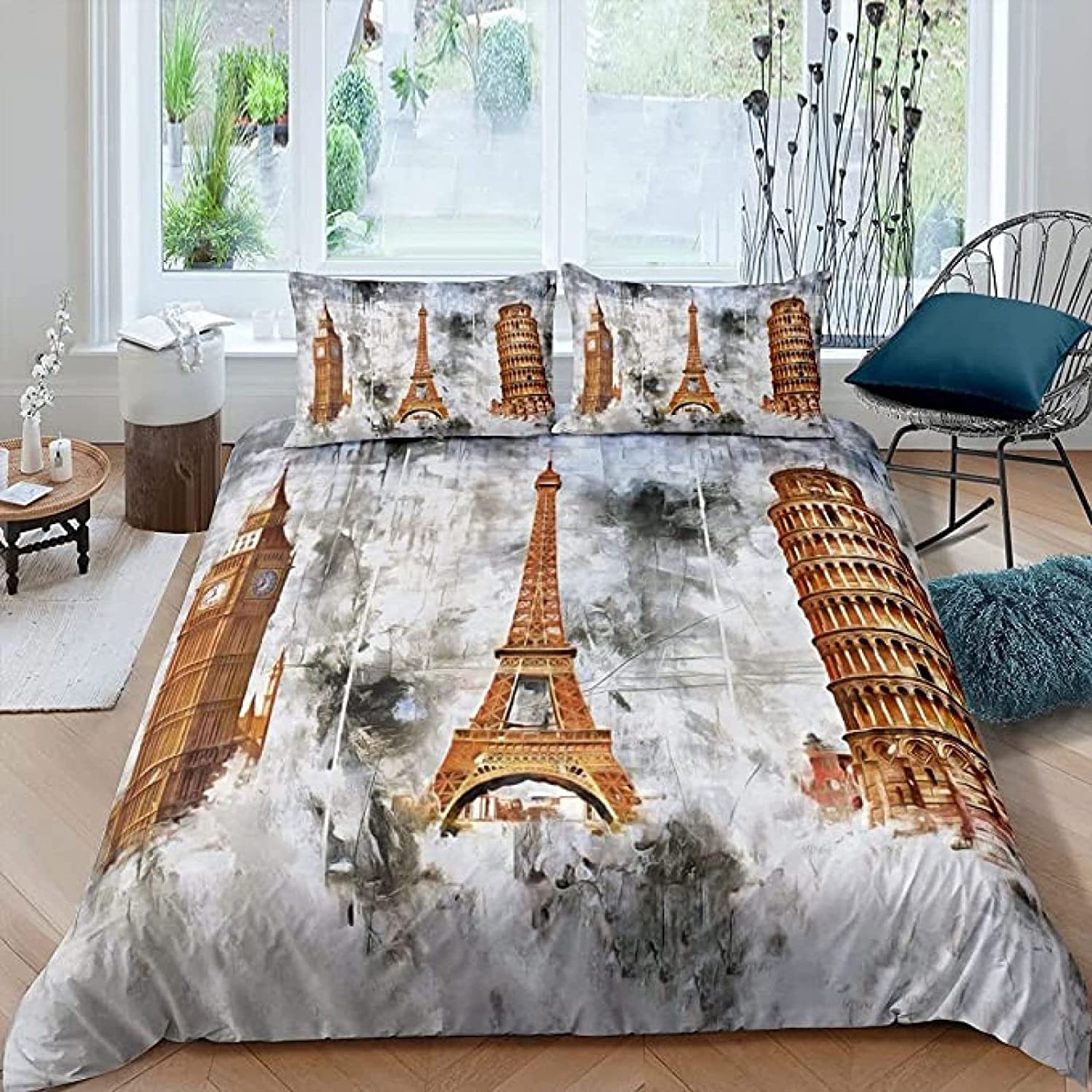 Vintage Paris Eiffel Tower Bedding Set - Red Umbrella Print, Microfiber Duvet Cover, Double to King Sizes, Soft & Breathable (135x200cm)
Vintage Paris Eiffel Tower Bedding Set - Red Umbrella Print, Microfiber Duvet Cover, Double to King Sizes, Soft & Breathable (135x200cm)