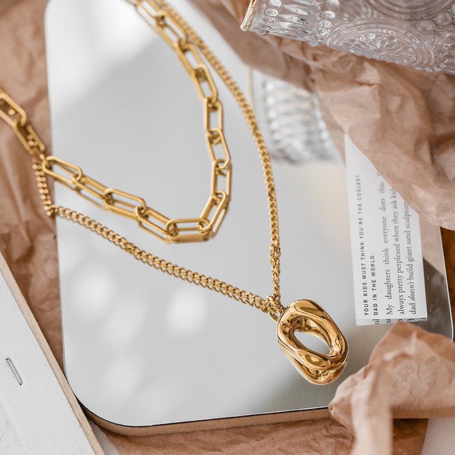 Geometric Titanium Steel Double-Layer Women s Necklace - High-End, Light Luxury for Autumn/Winter
Geometric Titanium Steel Double-Layer Women s Necklace - High-End, Light Luxury for Autumn/Winter