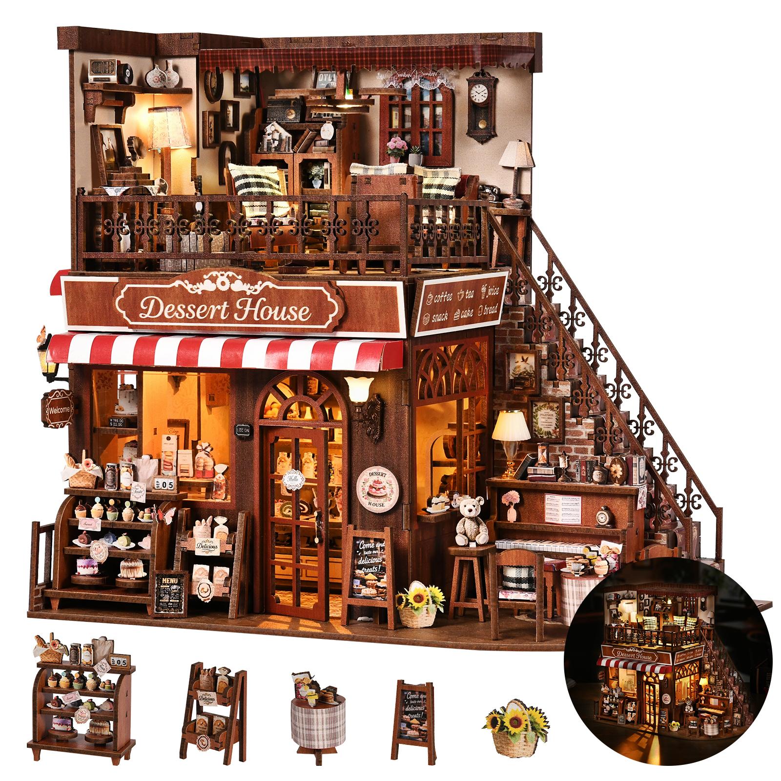 DIY Book Nook Kit Cake Shop Wooden Bookshop Dollhouse with Light Loveliness Bookshelf Insert 3D Puzzle Decor for Gift
DIY Book Nook Kit Cake Shop Wooden Bookshop Dollhouse with Light Loveliness Bookshelf Insert 3D Puzzle Decor for Gift