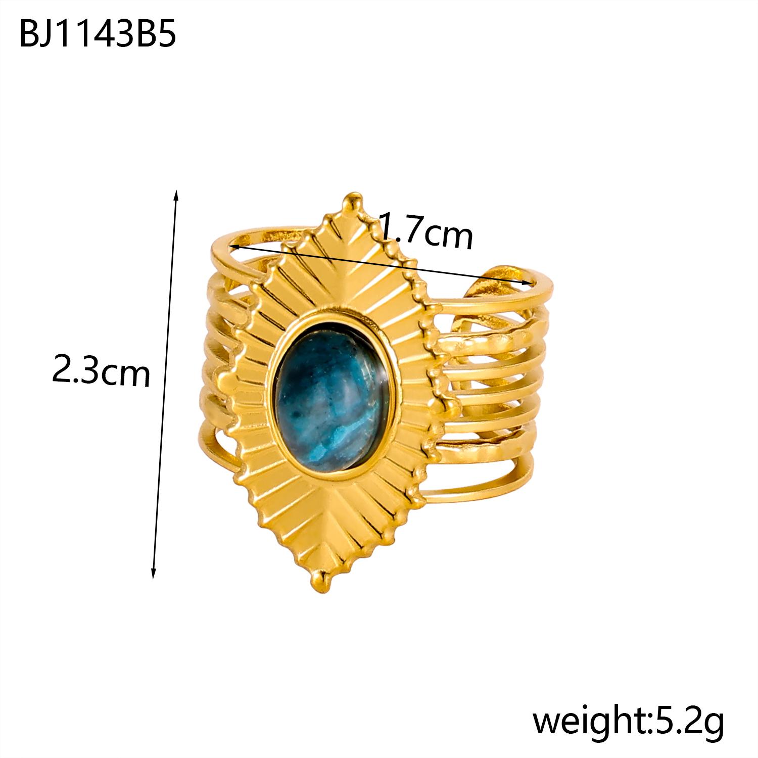 CARLIDANA Vintage Oval Natural Stone High End Chunky Open Finger Rings 18K Gold Plated Stainless Steel Rings for Men Women resizable
CARLIDANA Vintage Oval Natural Stone High End Chunky Open Finger Rings 18K Gold Plated Stainless Steel Rings for Men Women resizable