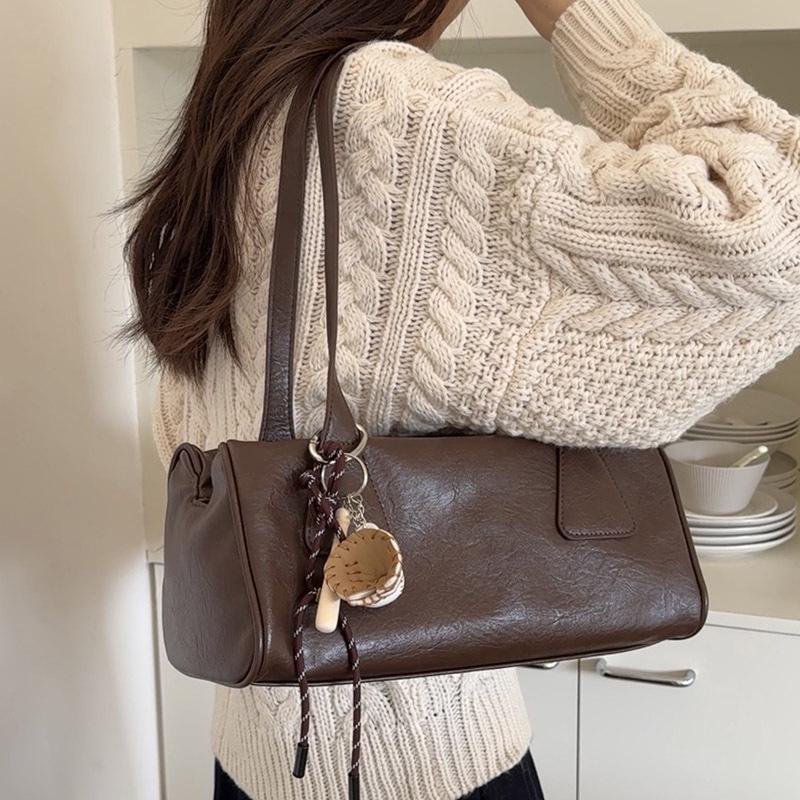 Женская сумка-багет в стиле ретро из Кореи 2024 года — универсальная сумка через плечо на осень/зиму для поездок на работу и отдыха