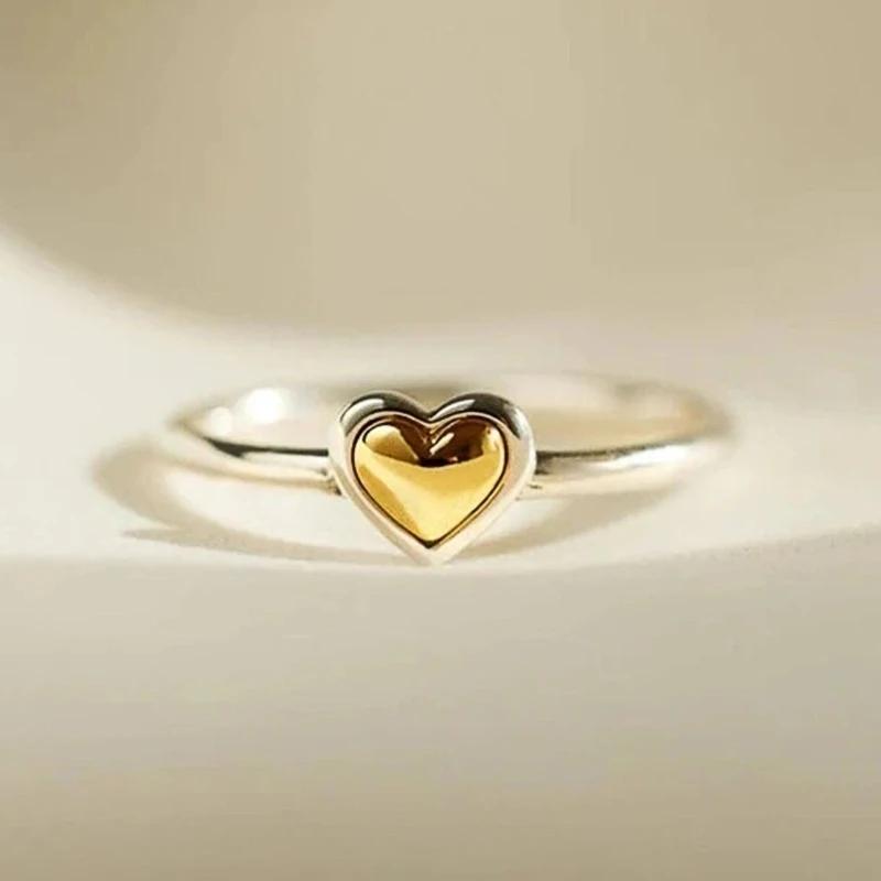 CAOSHI Dainty Heart Finger Ring Lady Engagement Ceremony Two-tone Style Zircon for Wedding Fashion Daily Wearable Accessories 6
CAOSHI Dainty Heart Finger Ring Lady Engagement Ceremony Two-tone Style Zircon for Wedding Fashion Daily Wearable Accessories 6