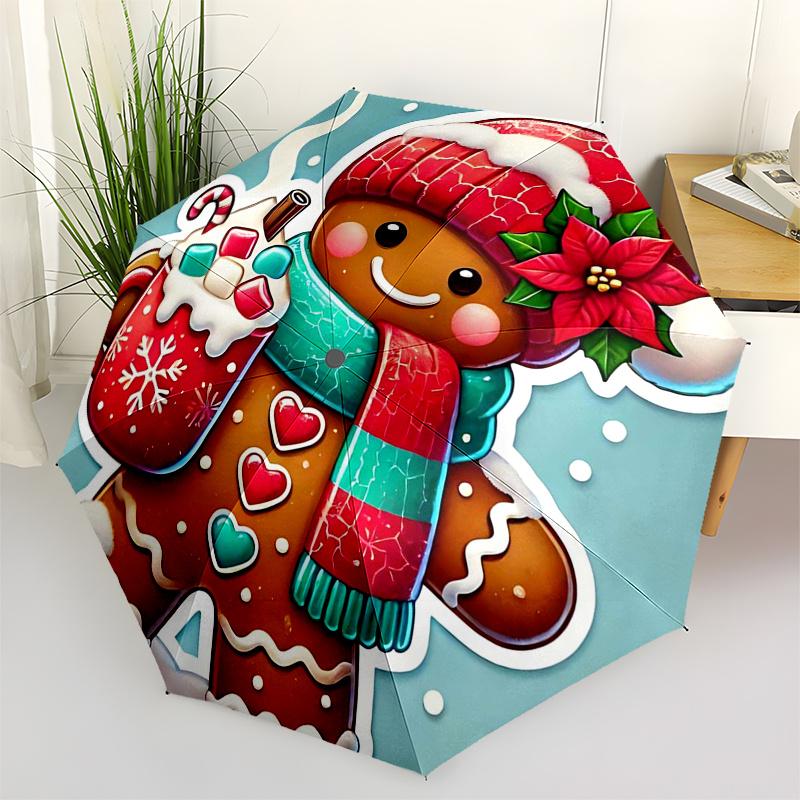 Gingerbread Man Themed Travel Umbrella-8 Ribs Automatic Opening and Closing, Portable Folding Design, Compact and Stylish Umbrella Suitable
Gingerbread Man Themed Travel Umbrella-8 Ribs Automatic Opening and Closing, Portable Folding Design, Compact and Stylish Umbrella Suitable