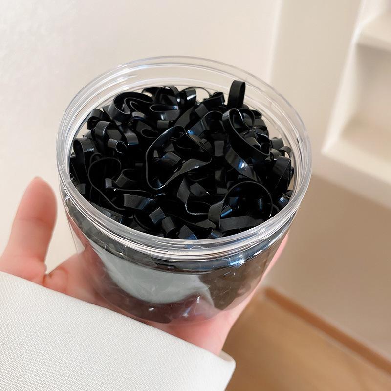 Однотонная тканевая эластичная резинка для волос, набор из шести штук, модная и простая эластичная резинка для волос, нишевая универсальная резинка для низкого хвоста