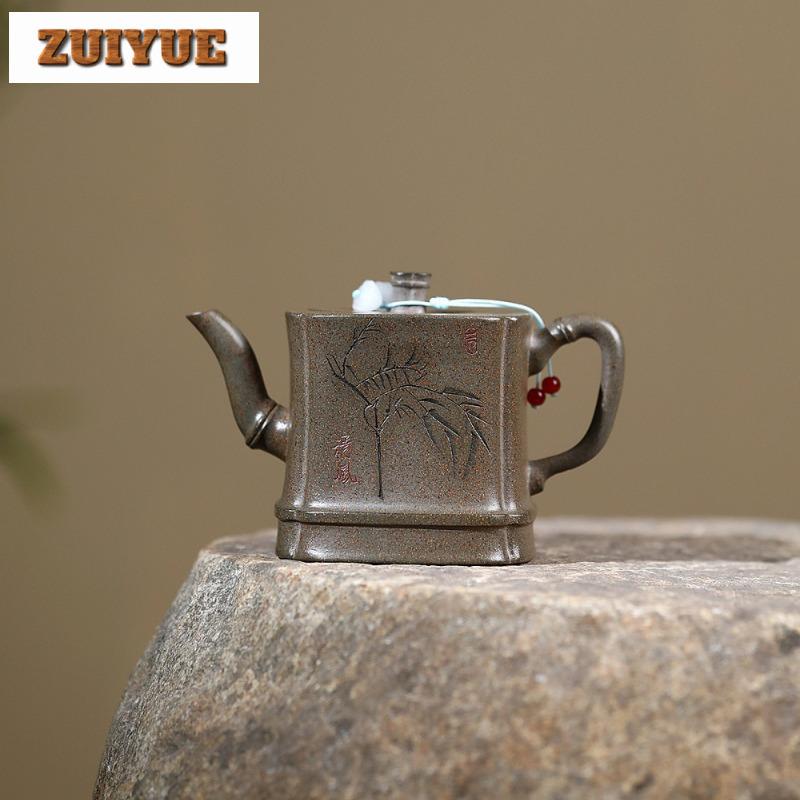 300ml Handmade Yixing Purple Clay Teapots Handmade Square Bamboo Joint Pot Raw Ore Crust Green Mud Kettle Chinese Zisha Tea Set
300ml Handmade Yixing Purple Clay Teapots Handmade Square Bamboo Joint Pot Raw Ore Crust Green Mud Kettle Chinese Zisha Tea Set