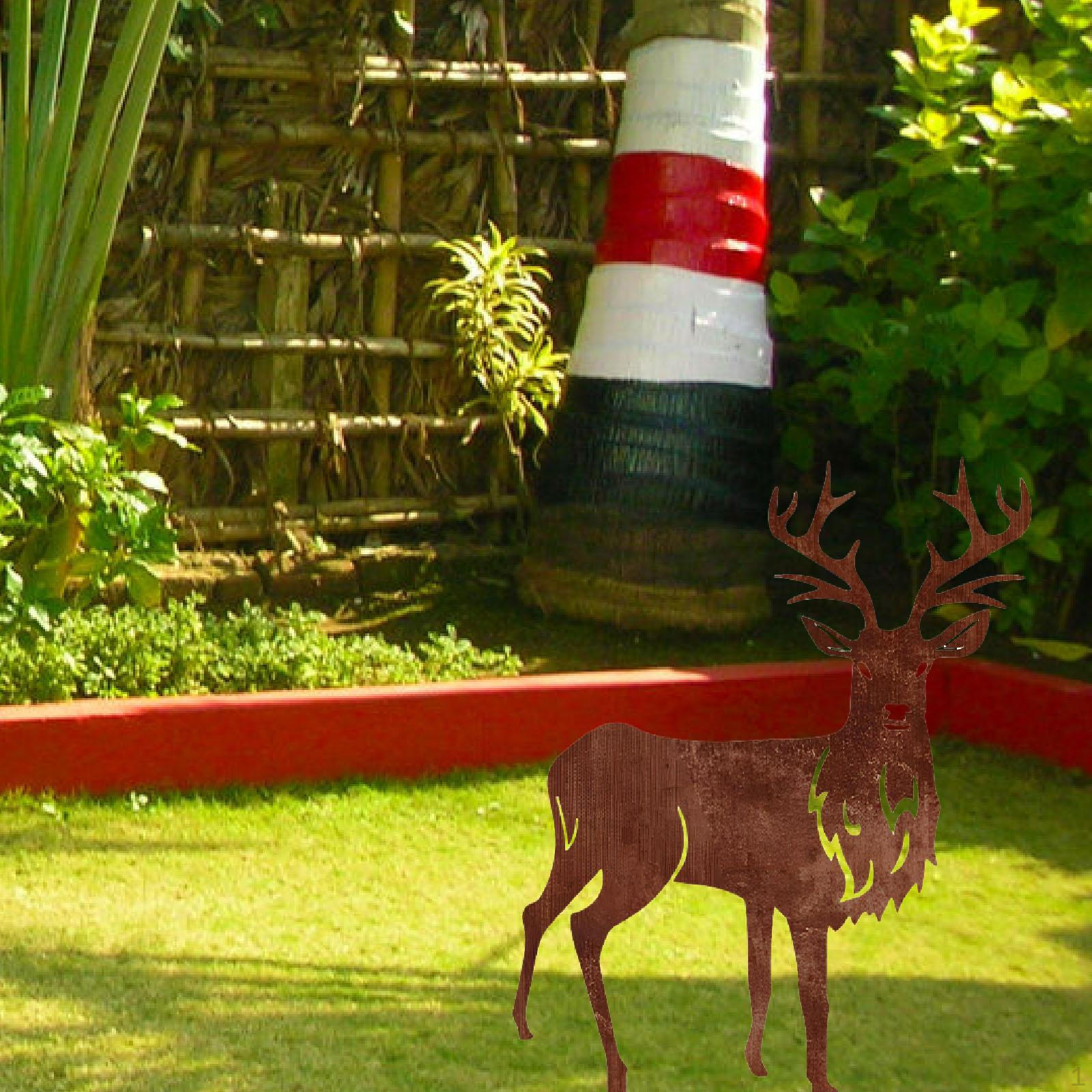 Рождественский садовый колышек, садовое украшение из кованого железа, знак с оленем для дорожки