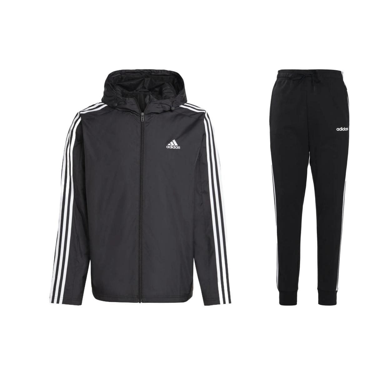 Adidas Solid Color Logo Zip-Up Hooded Jacket Vintage Knit Cuffed Striped Sweatpants Casual Sports Suit Men suit Black IB0381+DU0468 M
Adidas Solid Color Logo Zip-Up Hooded Jacket Vintage Knit Cuffed Striped Sweatpants Casual Sports Suit Men suit Black IB0381+DU0468 M