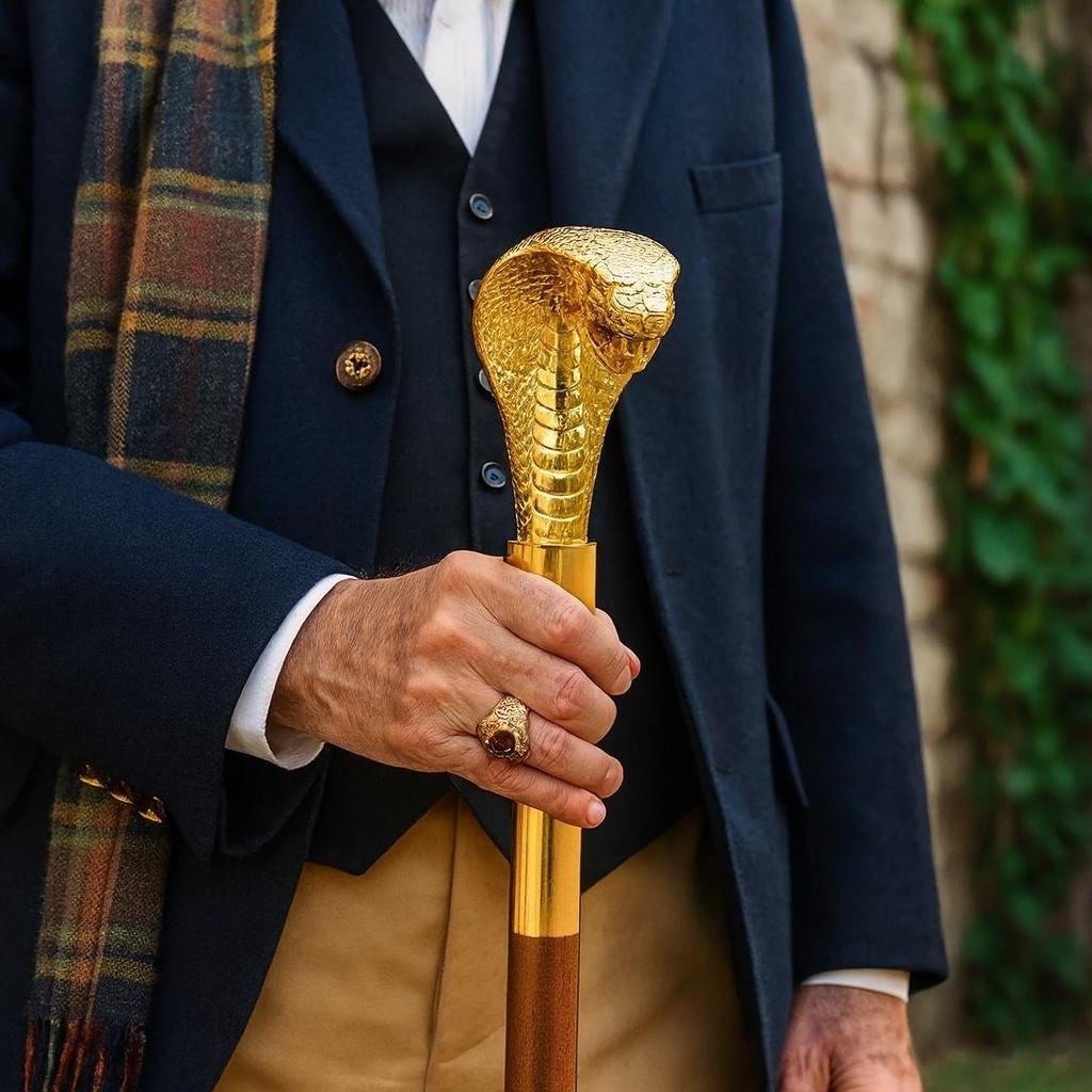 Golden Snake Walking Cane, Brass Handle, Steampunk Gothic Style walking sticks craft collectible gold finish
Golden Snake Walking Cane, Brass Handle, Steampunk Gothic Style walking sticks craft collectible gold finish