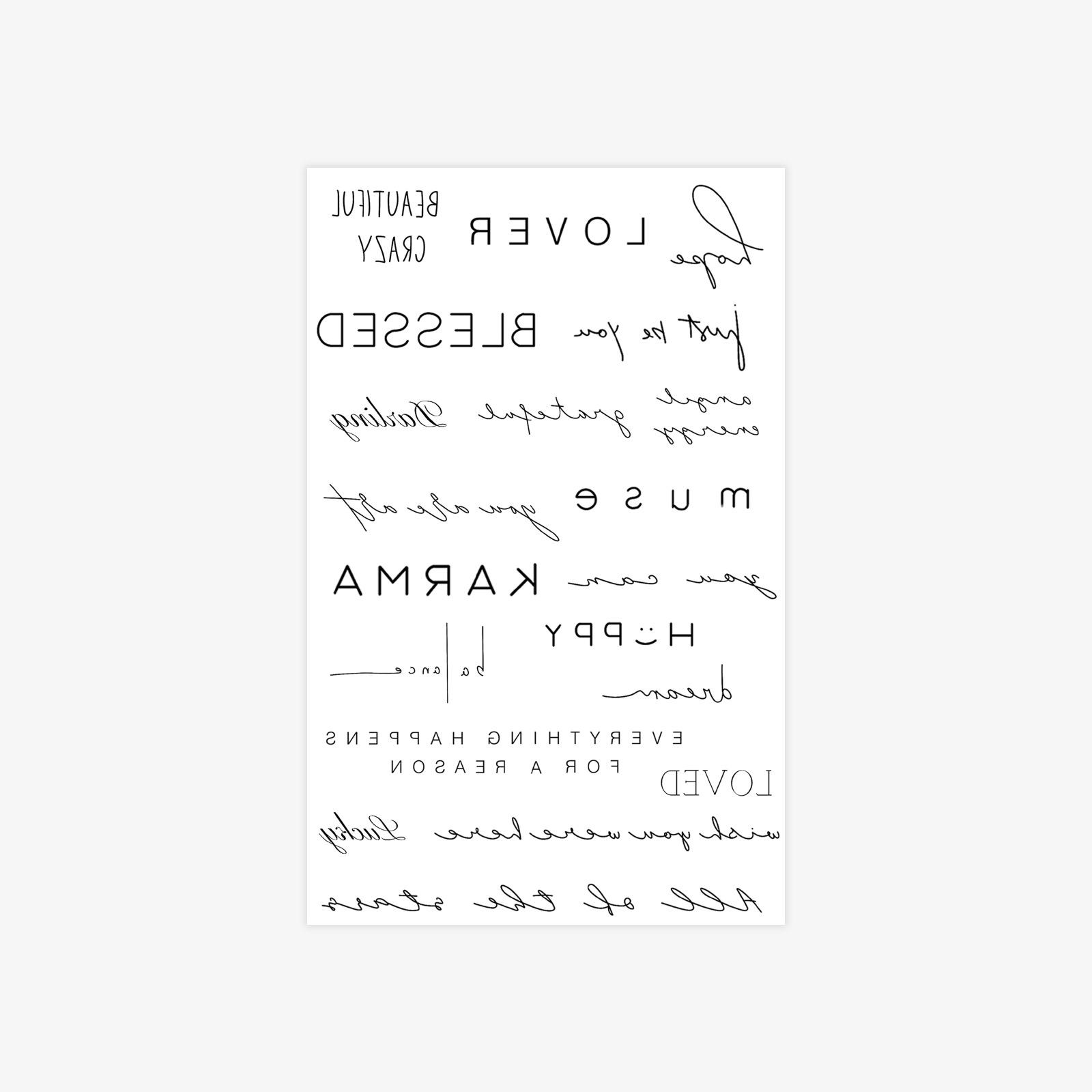 English Short Sentences, Small Letter Pattern Tattoo Sticker, High-End Spice Girl Simple Tattoo Sticker 12*19
English Short Sentences, Small Letter Pattern Tattoo Sticker, High-End Spice Girl Simple Tattoo Sticker 12*19