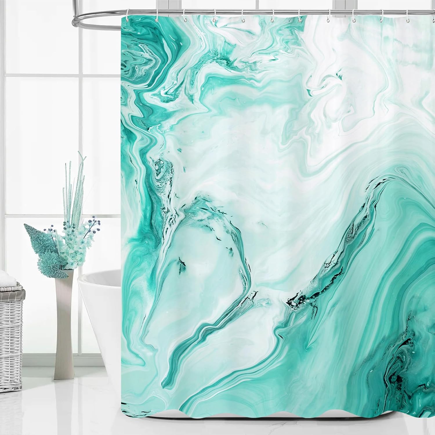 Blue Marble Shower Curtain, Modern Ombre Fabric, Abstract Chic Watercolor Design For Luxury Summer Bathroom Decor W60H190(CM)-1 Pcs
Blue Marble Shower Curtain, Modern Ombre Fabric, Abstract Chic Watercolor Design For Luxury Summer Bathroom Decor W60H190(CM)-1 Pcs
