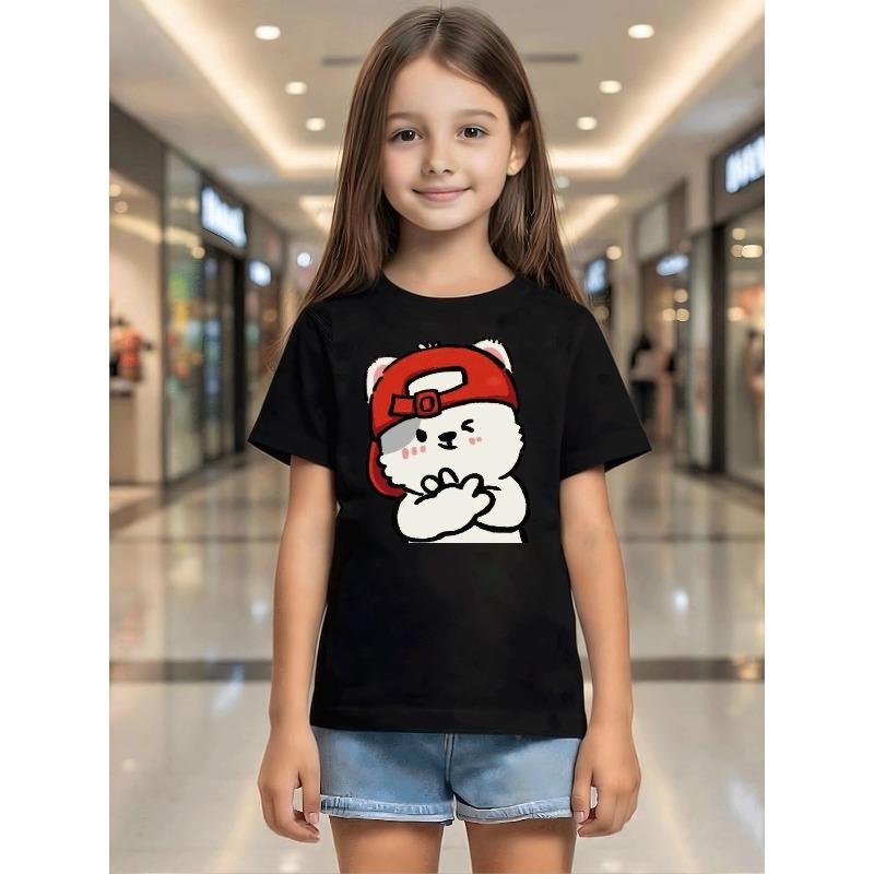 European sizes Casual Girls T-Shirt Featuring a Trendy Cartoon Design of a White Cat Wearing a Red Helmet, Suitable for Children 98cm чёрный
European sizes Casual Girls T-Shirt Featuring a Trendy Cartoon Design of a White Cat Wearing a Red Helmet, Suitable for Children 98cm чёрный