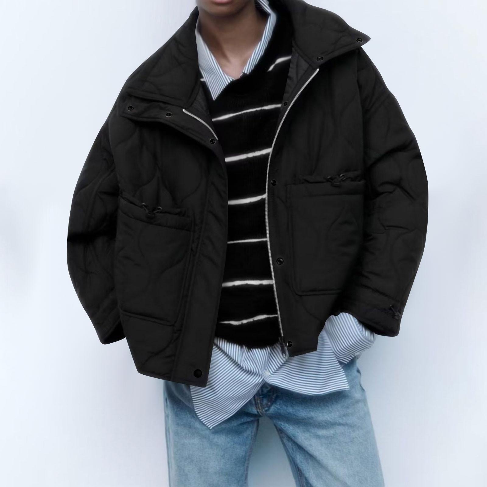 Женская хлопковая куртка в клетку с карманами и свободным воротником-стойкой, пальто L чёрный
Женская хлопковая куртка в клетку с карманами и свободным воротником-стойкой, пальто L чёрный