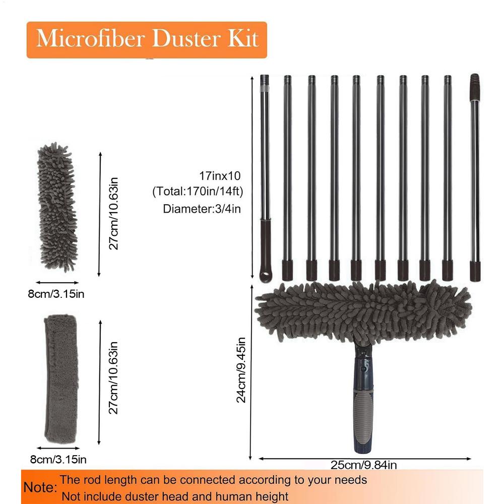 Long Duster For High Ceilings High Reach Microfiber Spider Web Duster Ceiling Fan Dust Remover Multi-Function Dusting Cleaning сірий колір
Long Duster For High Ceilings High Reach Microfiber Spider Web Duster Ceiling Fan Dust Remover Multi-Function Dusting Cleaning сірий колір