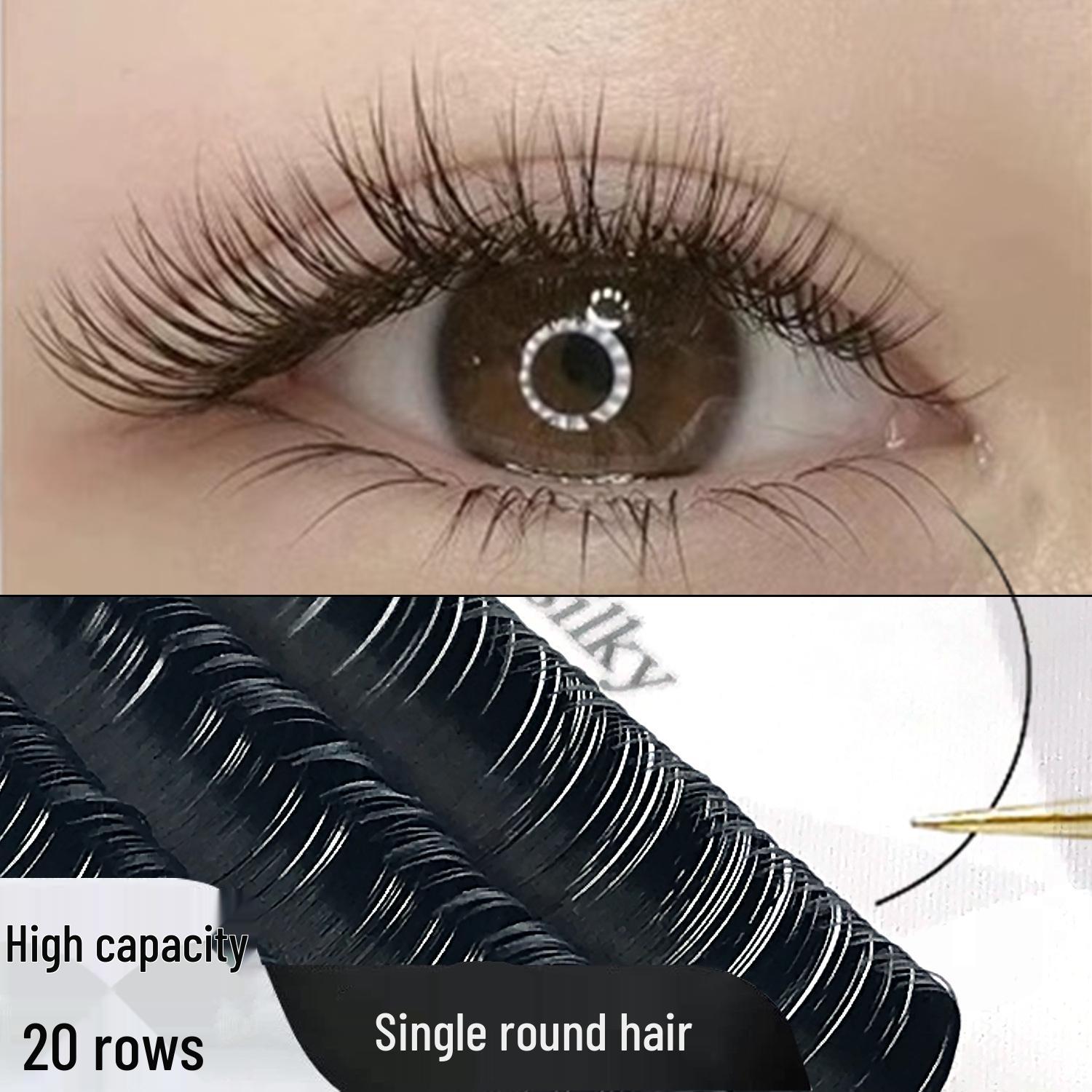 20 Row Handmade Matte Black Dense False Eyelashes - Large Capacity, Single Strand, 0.07mm for Beauty Salons 11mm
20 Row Handmade Matte Black Dense False Eyelashes - Large Capacity, Single Strand, 0.07mm for Beauty Salons 11mm