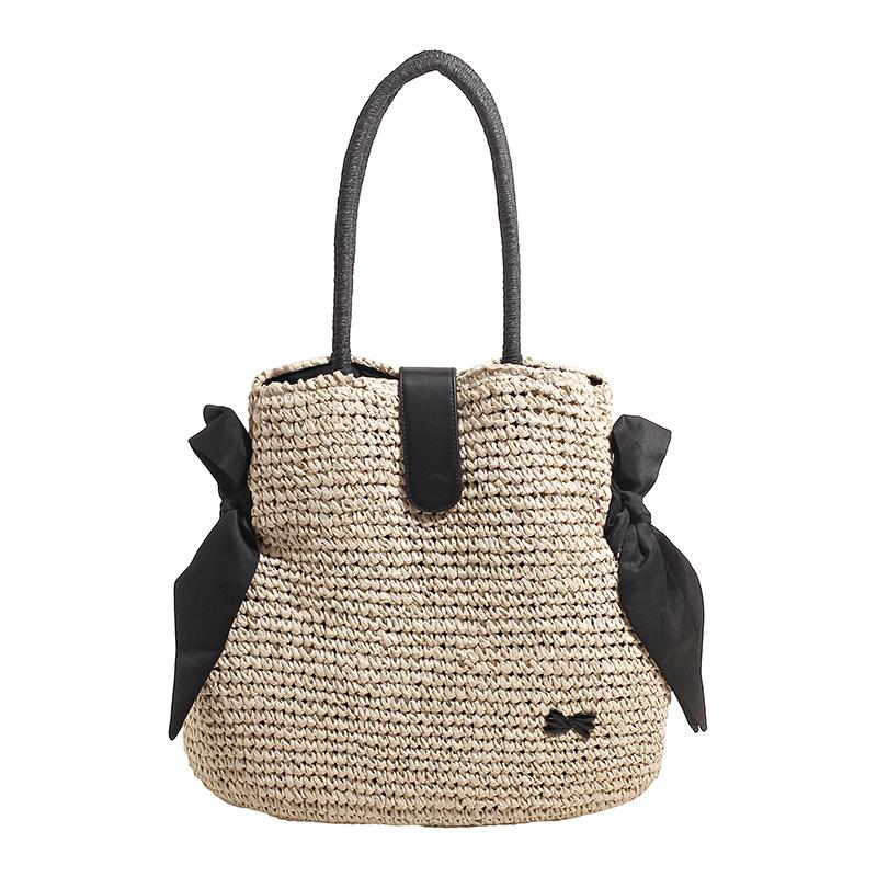 2026 New Fashion Straw Woven Tote for Women Large Capacity Beach Handbag with Ribbon Bow Casual Shoulder Bag for Summer Vacation чёрный
2026 New Fashion Straw Woven Tote for Women Large Capacity Beach Handbag with Ribbon Bow Casual Shoulder Bag for Summer Vacation чёрный