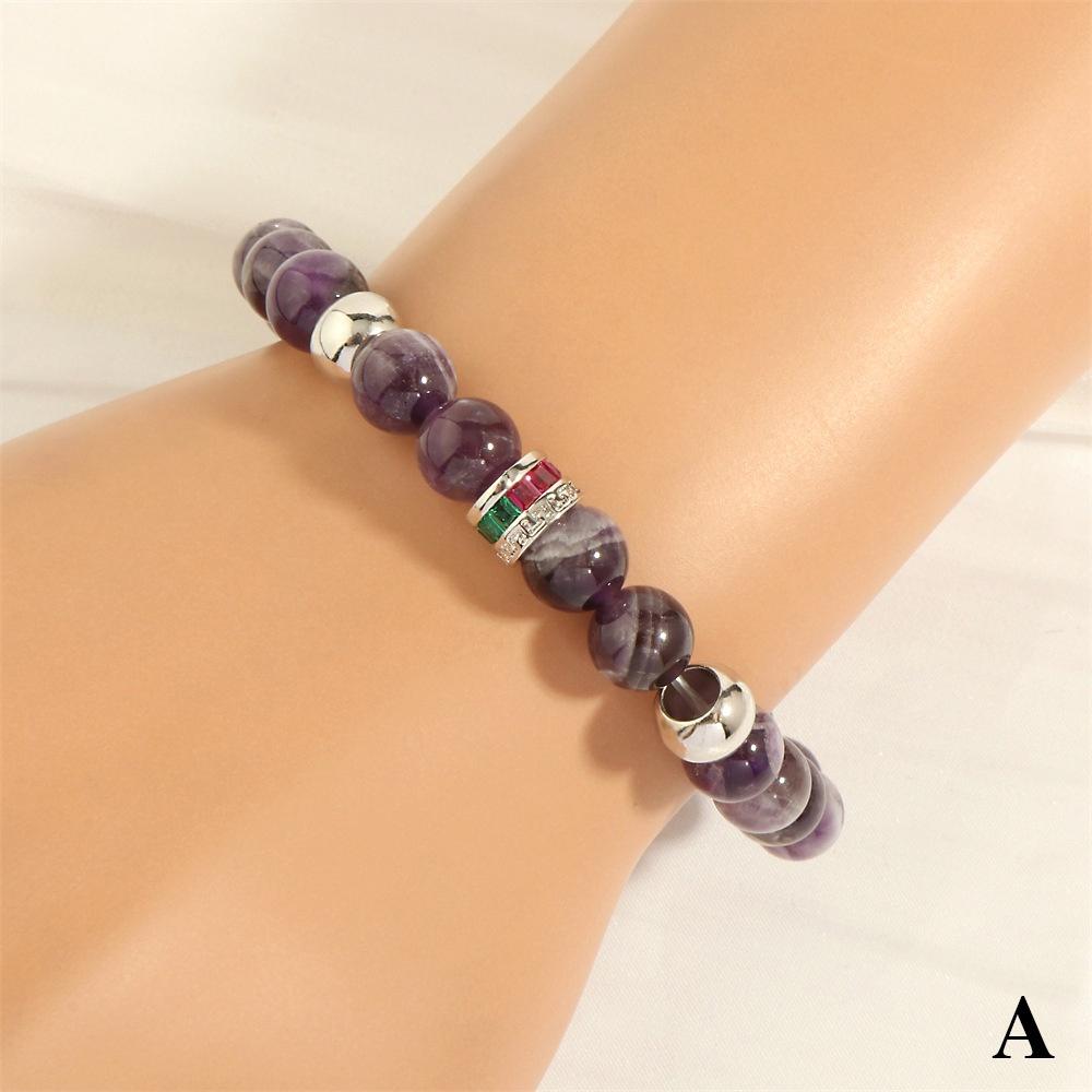 New Purple Fashion Crystal Sunstone Single Circle Bracelet For Women Handcrafted With Micro Inlaid Colorful Zircon Elastic Bead StyleA
New Purple Fashion Crystal Sunstone Single Circle Bracelet For Women Handcrafted With Micro Inlaid Colorful Zircon Elastic Bead StyleA