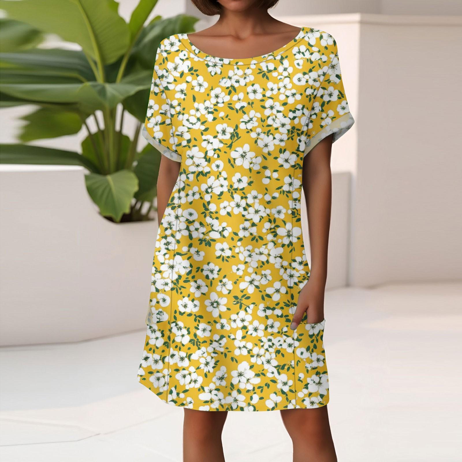 Women s Fashion Short Sleeve Dress With Pockets Floral Print Casual Beach Dress L бежевий
Women s Fashion Short Sleeve Dress With Pockets Floral Print Casual Beach Dress L бежевий