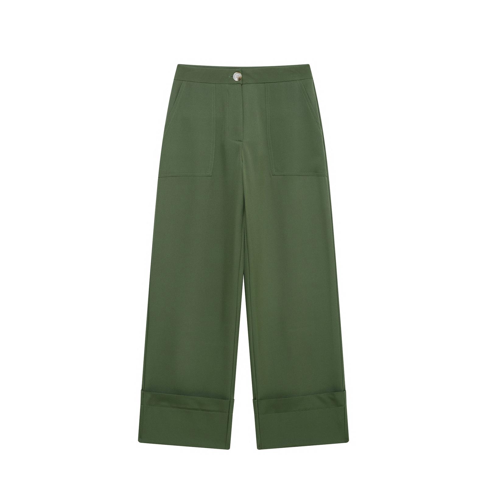 2025 Весна Женские Европейский и Американский Стиль Повседневные Длинные Брюки с Подвернутым Краем Small зелёный
2025 Весна Женские Европейский и Американский Стиль Повседневные Длинные Брюки с Подвернутым Краем Small зелёный