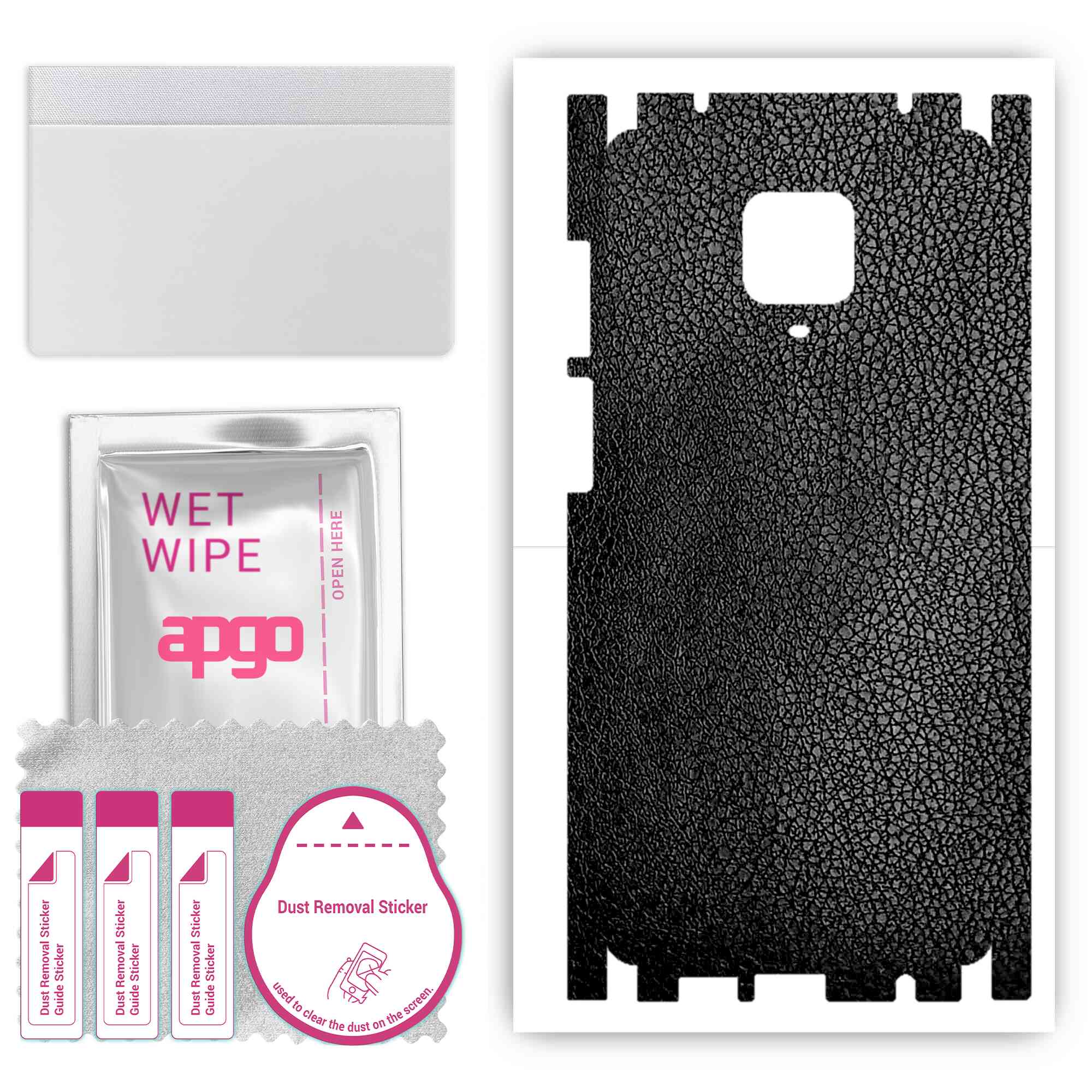 apgo Protective Skin Sticker for the back+sides compatible with Xiaomi Redmi Note 9 Pro, Full Wrap Film, Foil, Vinyl - Pattern Black Leather
apgo Protective Skin Sticker for the back+sides compatible with Xiaomi Redmi Note 9 Pro, Full Wrap Film, Foil, Vinyl - Pattern Black Leather
