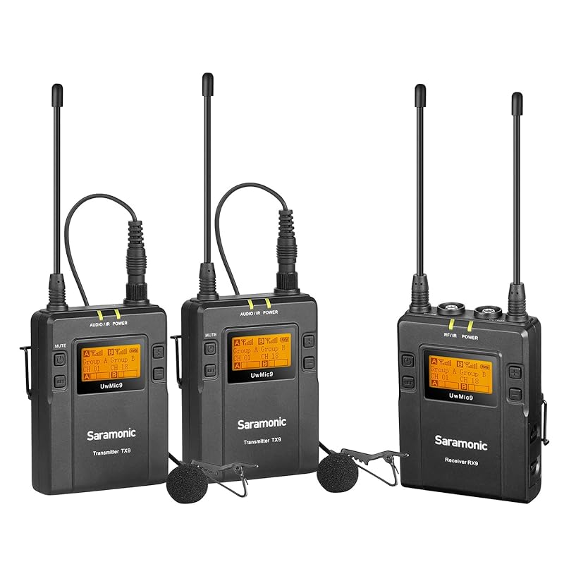 Saramonic UwMic9 KIT2 UHF Wireless microphone SLR lavalier microphone recording microphone 2 transmitters & 1 receiver low latency transmission
Saramonic UwMic9 KIT2 UHF Wireless microphone SLR lavalier microphone recording microphone 2 transmitters & 1 receiver low latency transmission