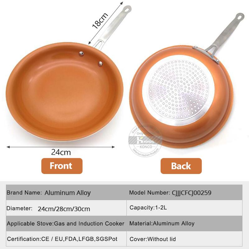 Konco Copper Frying Pans Skillets with Ceramic Coating Induction Cooking Oven Cooking Pot Nonstick Frying Pan Cookware
Konco Copper Frying Pans Skillets with Ceramic Coating Induction Cooking Oven Cooking Pot Nonstick Frying Pan Cookware