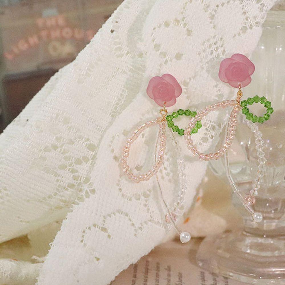 Crystal Bead Retro Temperament Sweet Female Earrings Korean Style Ear Drop Fashion Jewelry Flower розовый
Crystal Bead Retro Temperament Sweet Female Earrings Korean Style Ear Drop Fashion Jewelry Flower розовый