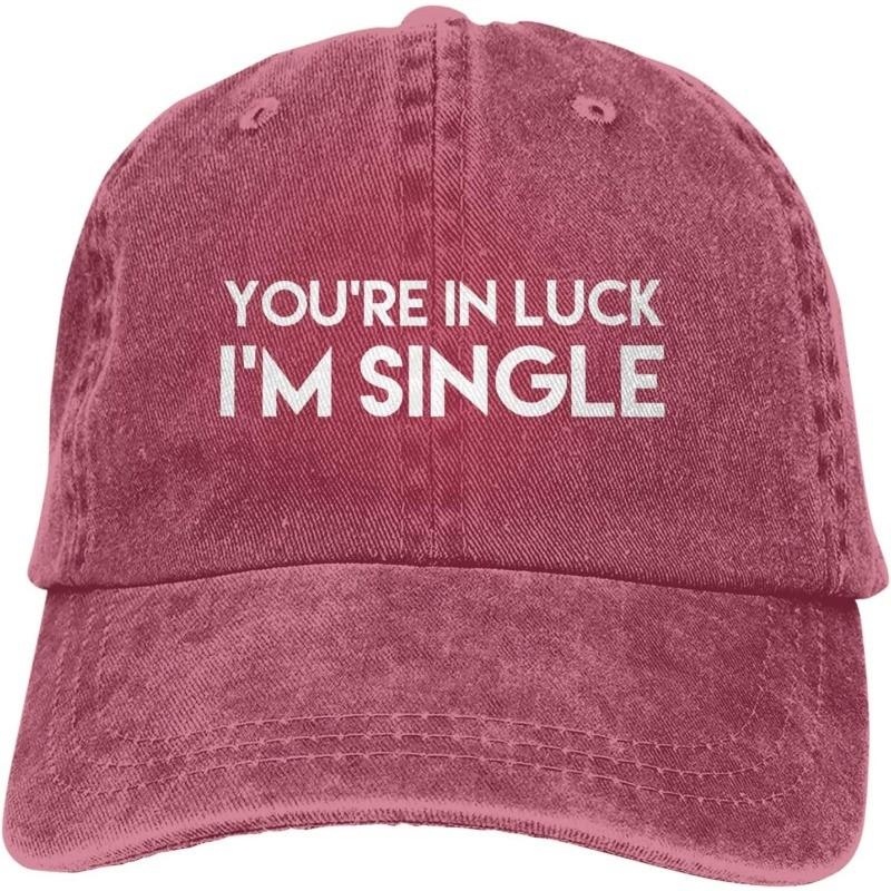 Single and Lucky Slogan Baseball Cap Cotton Distressed Washed Casual Adult Snapback Hat Unisex Can Be Adjusted червоний
Single and Lucky Slogan Baseball Cap Cotton Distressed Washed Casual Adult Snapback Hat Unisex Can Be Adjusted червоний