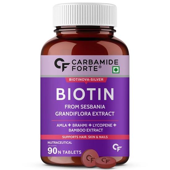 Carbamide Forte Biotin Tablets for Hair Growth with Amla, Brahmi & Bamboo Extract | Hair Growth Tablet | Hair Vitamins - 90 Veg Tablet
Carbamide Forte Biotin Tablets for Hair Growth with Amla, Brahmi & Bamboo Extract | Hair Growth Tablet | Hair Vitamins - 90 Veg Tablet