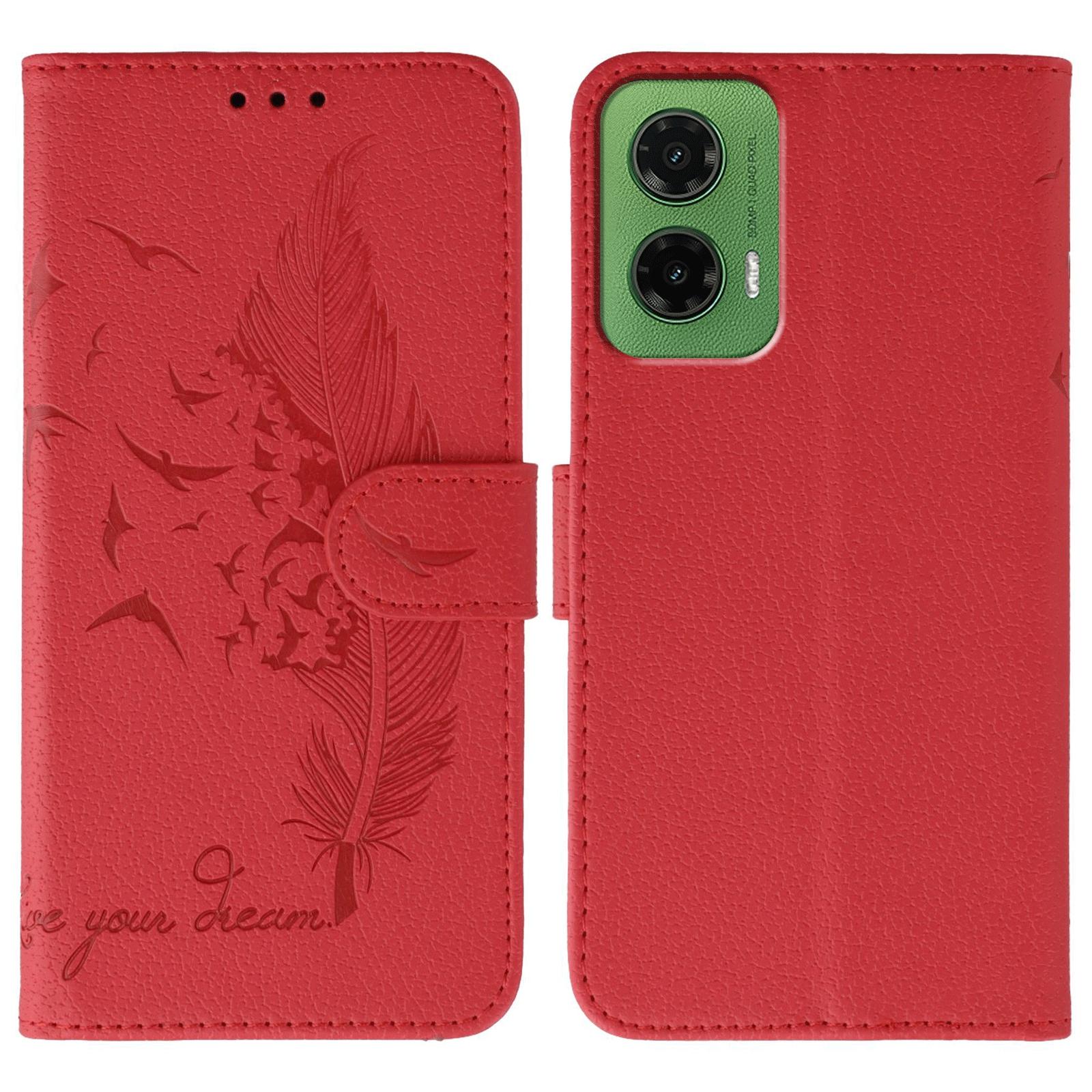 For Motorola Moto G35 5G Case Feather Imprint PU Leather Wallet Phone Cover Red
For Motorola Moto G35 5G Case Feather Imprint PU Leather Wallet Phone Cover Red