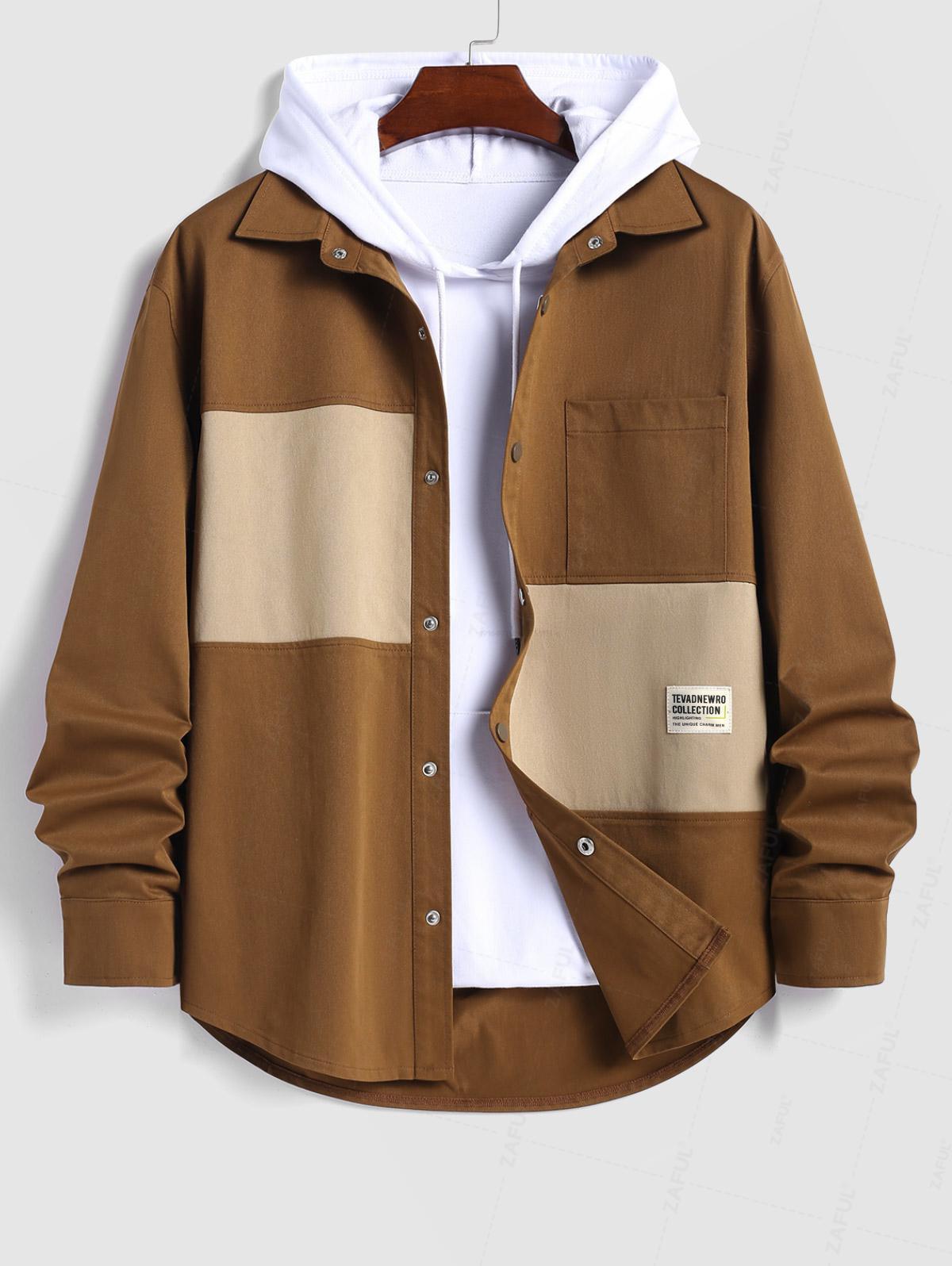 Мужская повседневная цветная куртка-рубашка с накладным карманом спереди на кнопках, с длинными рукавами XXL глубокая кофе
Мужская повседневная цветная куртка-рубашка с накладным карманом спереди на кнопках, с длинными рукавами XXL глубокая кофе