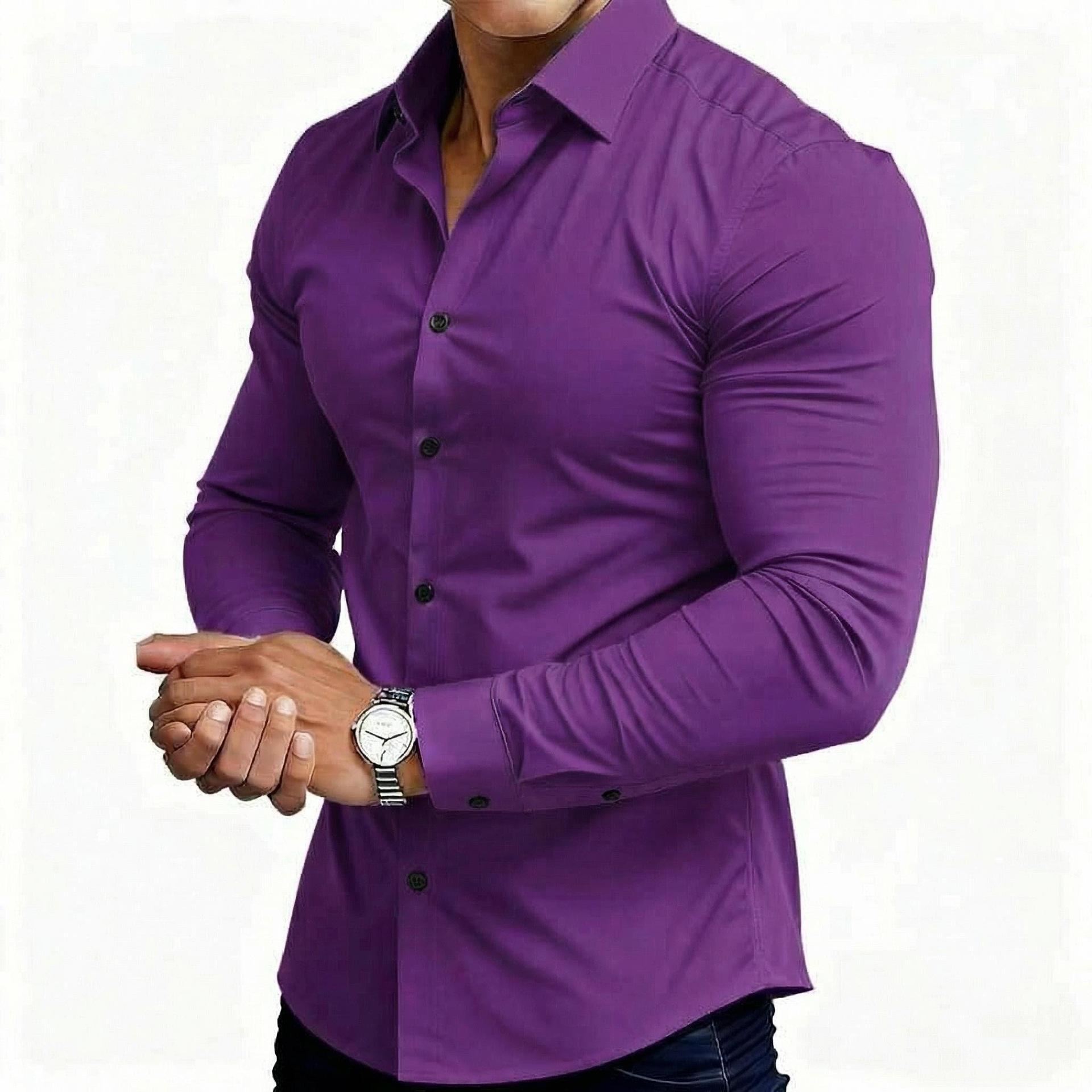 Чоловіча біла сорочка з довгим рукавом - Однотонна, повсякденний зрілий стиль, універсальна річ для нашарування на весну та осінь XXL темно-фіолетовий колір
Чоловіча біла сорочка з довгим рукавом - Однотонна, повсякденний зрілий стиль, універсальна річ для нашарування на весну та осінь XXL темно-фіолетовий колір