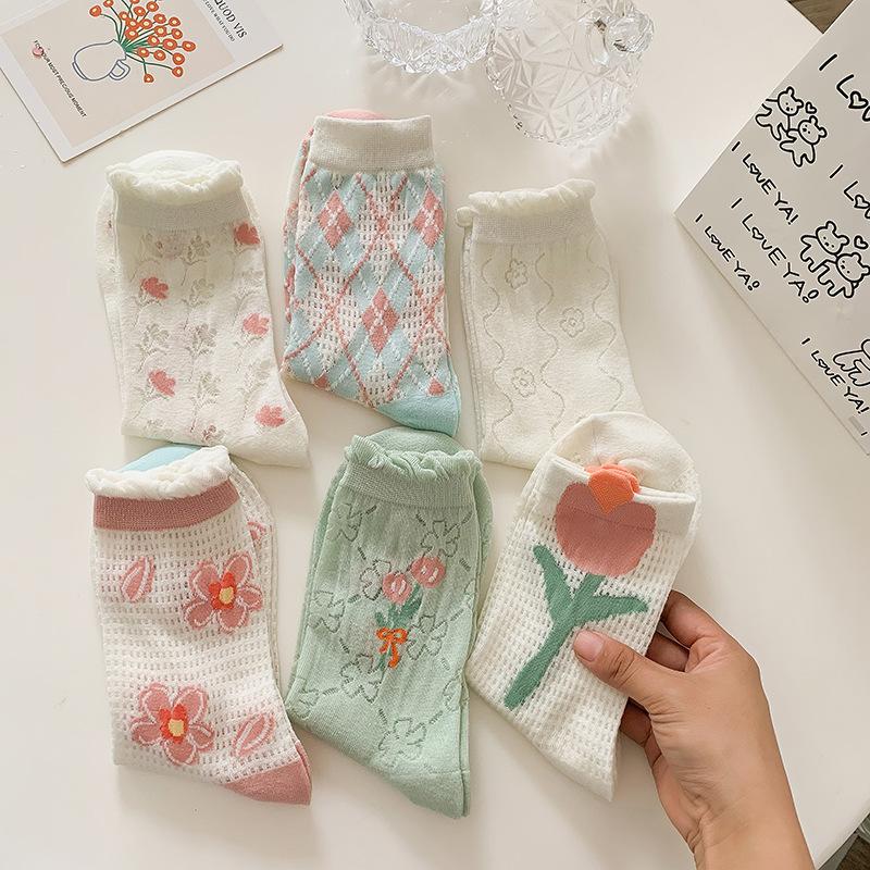 Sweet, Tulip, Cute, Three-dimensional Flowers, Mid-top, Trendy and Artistic Socks for Spring and Summer 1 pair
Sweet, Tulip, Cute, Three-dimensional Flowers, Mid-top, Trendy and Artistic Socks for Spring and Summer 1 pair