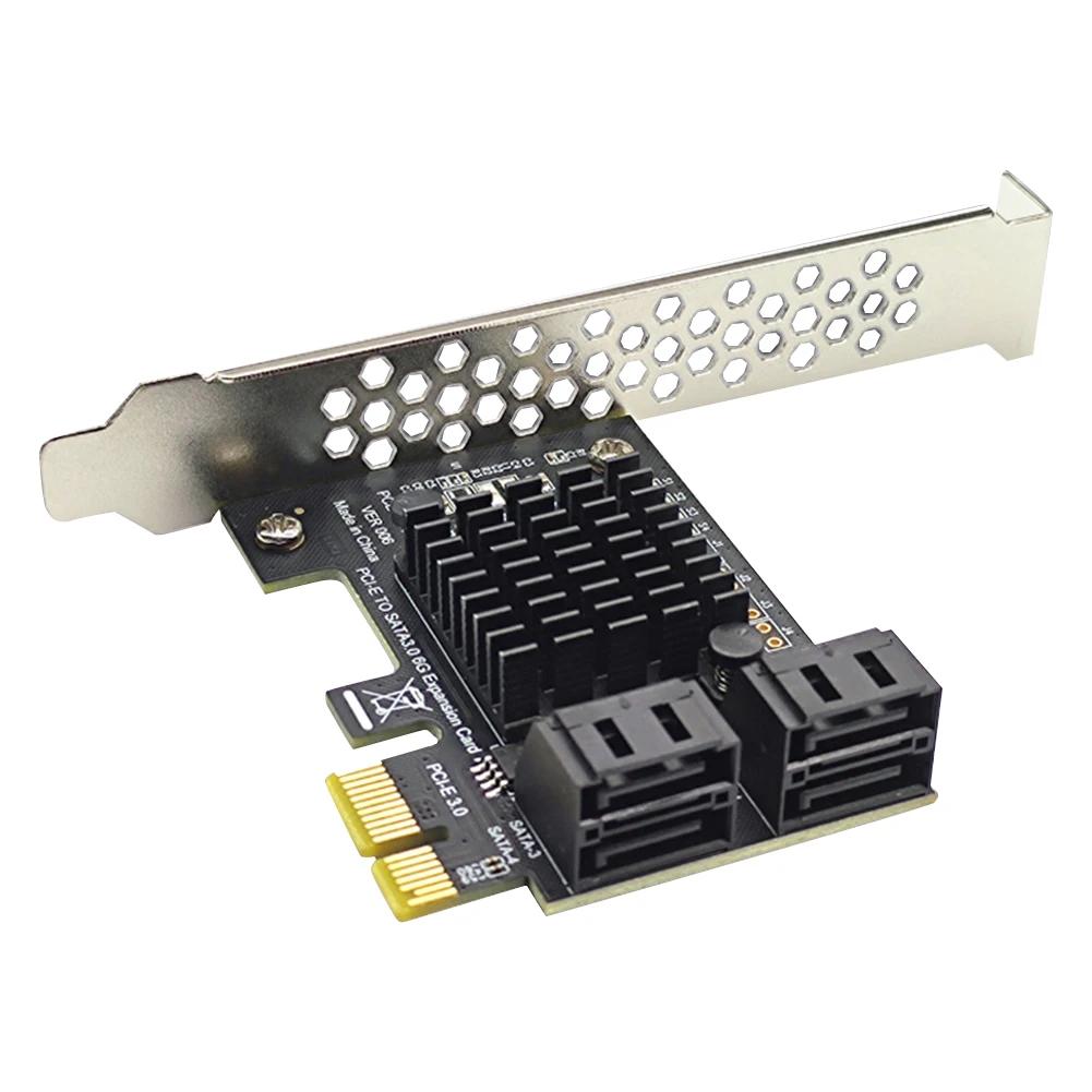 4 Port SATA III PCIe Expansion Card 6Gbps SATA 3.0 to PCI-e 1X Controller Card PCI Express Adapter Add On Card PCI-E X4 X8 X16 чорний
4 Port SATA III PCIe Expansion Card 6Gbps SATA 3.0 to PCI-e 1X Controller Card PCI Express Adapter Add On Card PCI-E X4 X8 X16 чорний