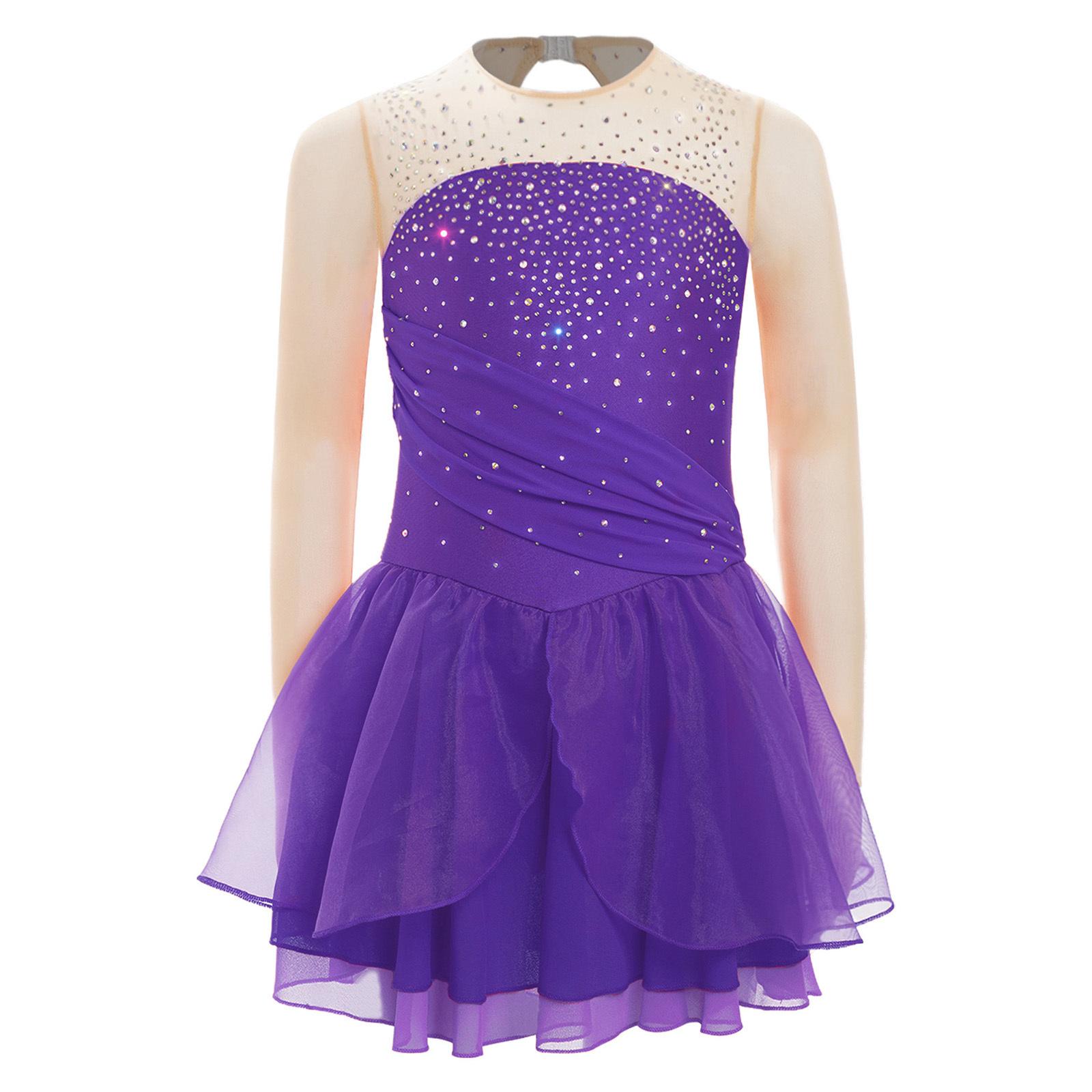 Girls Figure Skating Performance Costume Glittery Rhinestones Lyrical Dance Dress Sheer Mesh Long Sleeves Dancewear 5-6 Years фіолетовий
Girls Figure Skating Performance Costume Glittery Rhinestones Lyrical Dance Dress Sheer Mesh Long Sleeves Dancewear 5-6 Years фіолетовий